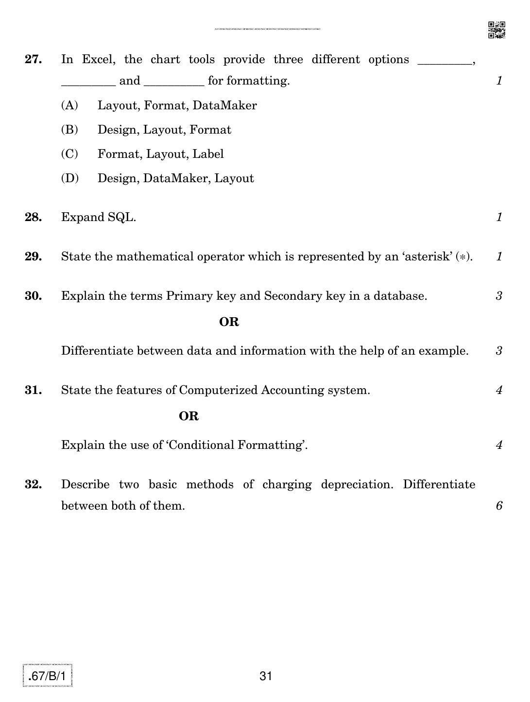 CBSE Class 12 67-C-1 - Accountancy 2020 Compartment Question Paper - Page 31