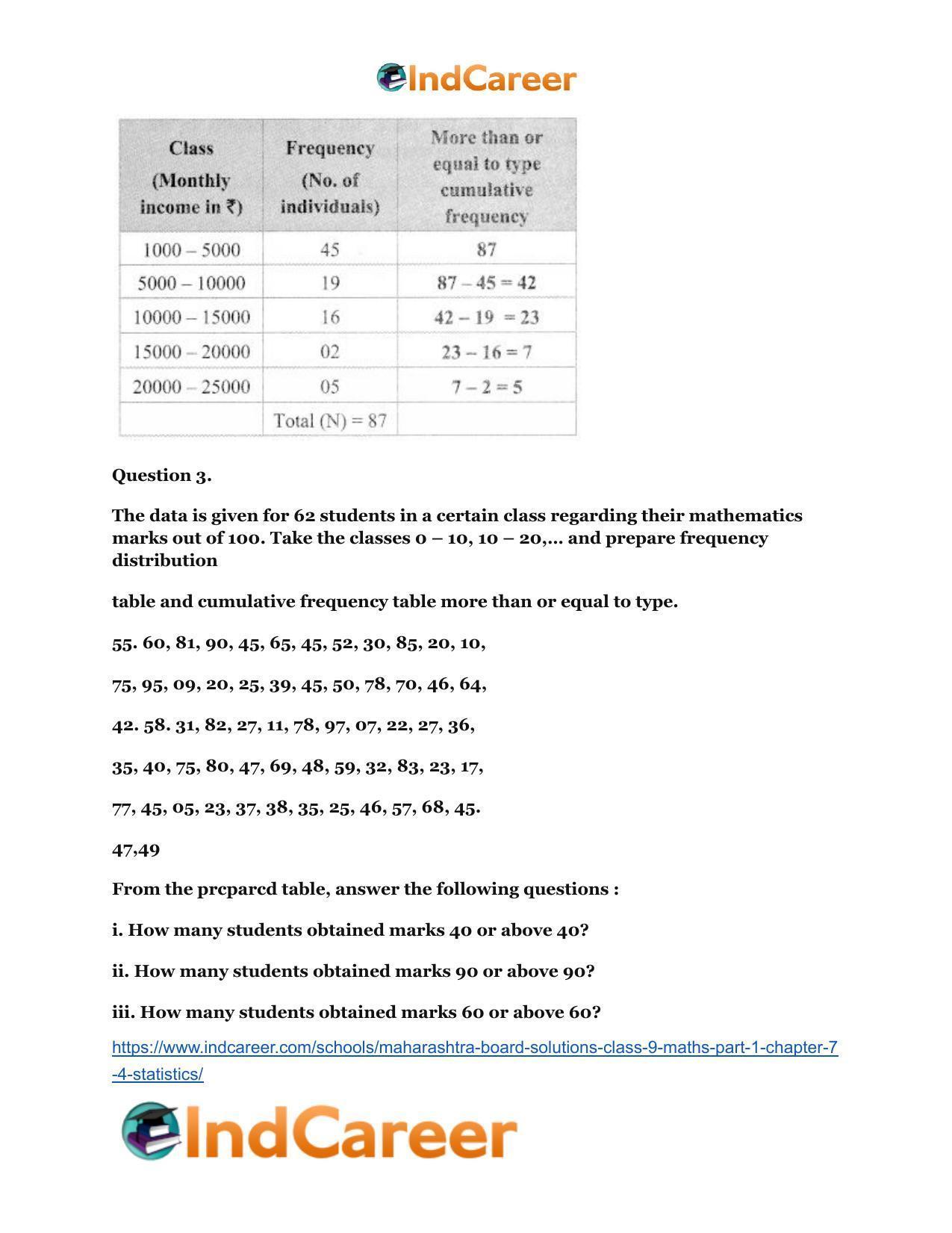 Maharashtra Board Solutions Class 9-Maths (Part 1): Chapter 7.4- Statistics - Page 4