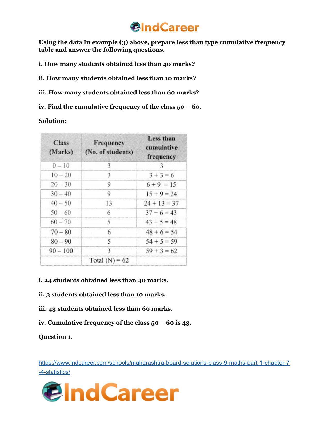 Maharashtra Board Solutions Class 9-Maths (Part 1): Chapter 7.4- Statistics - Page 6