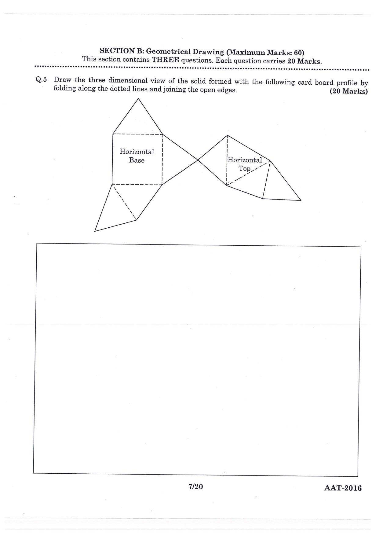 JEE Advanced AAT 2016 Question Paper - Page 7