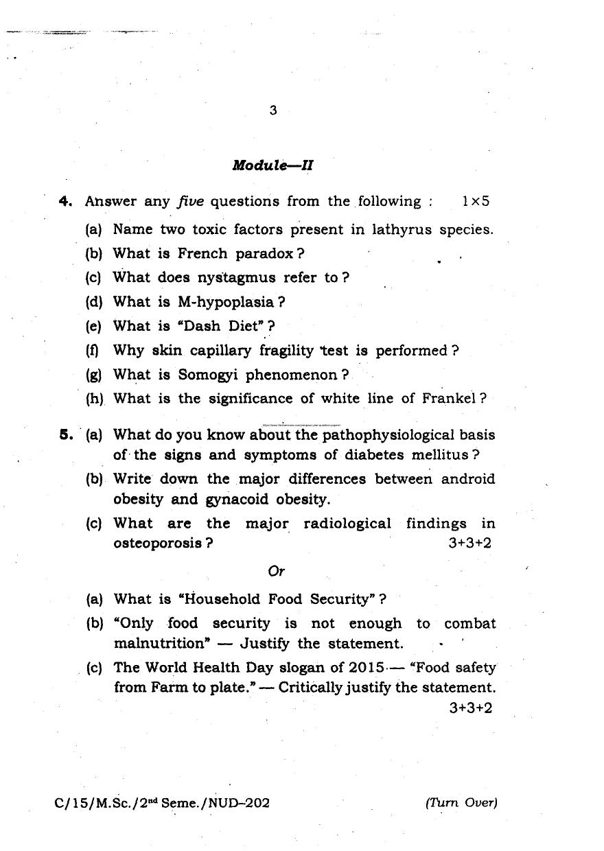 MCAER PG CET 2015 Nutrition Previous Question Paper - Page 3