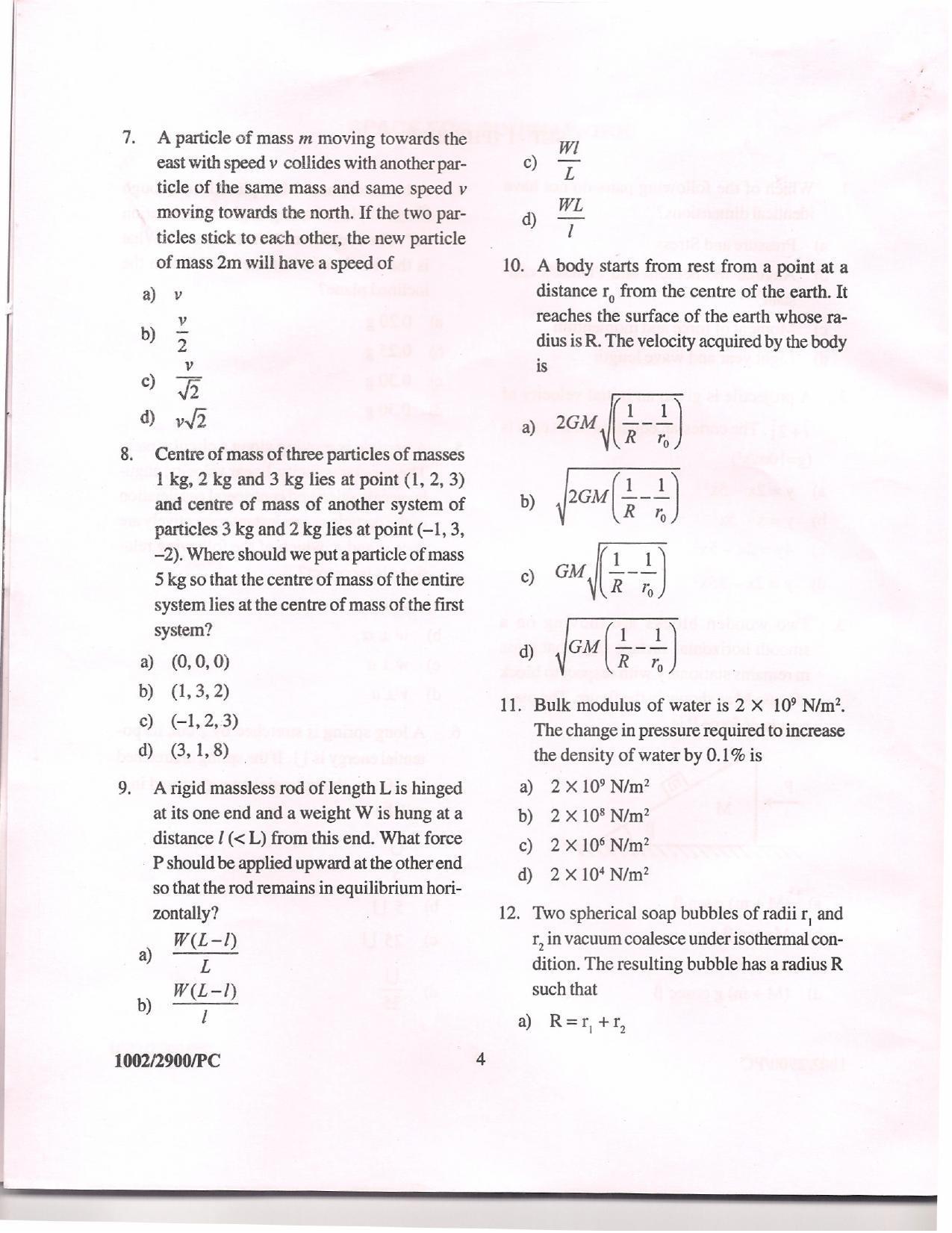 APJEE Physics & Chemistry 2010 Question Paper - Page 3