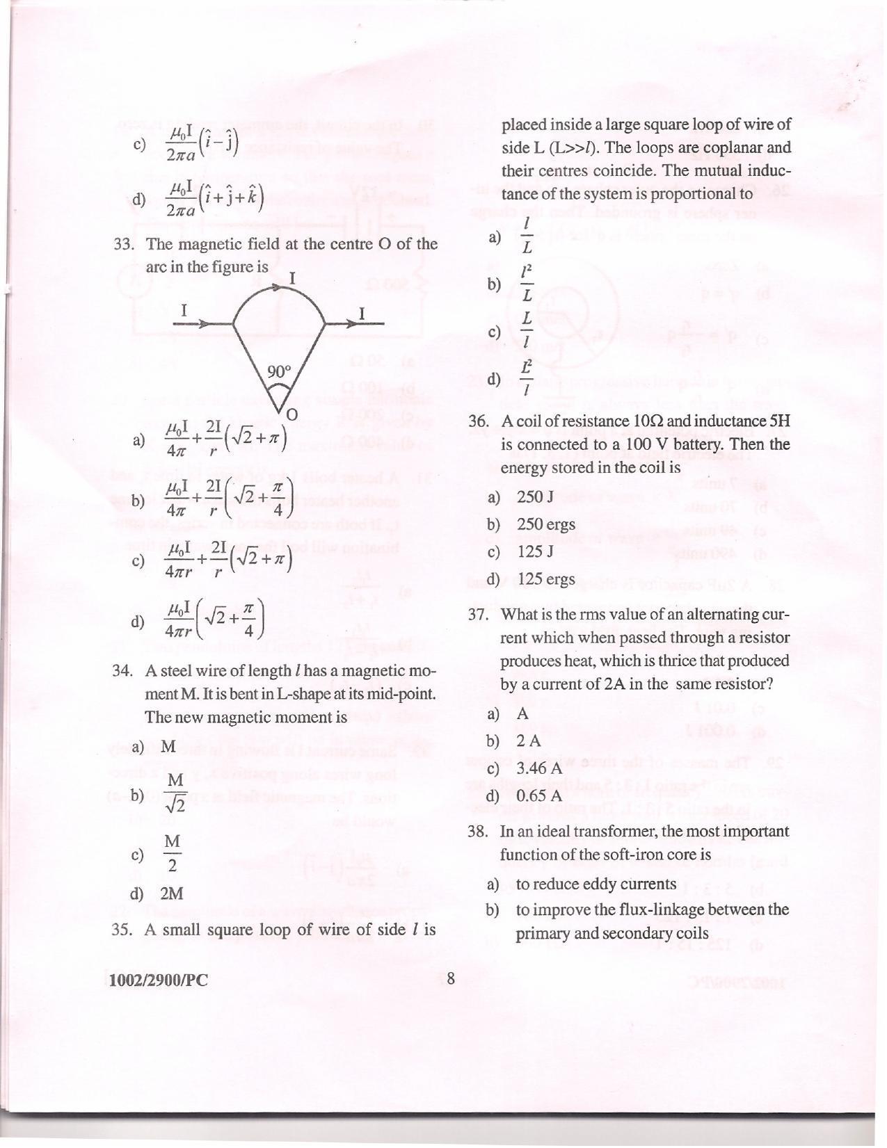 APJEE Physics & Chemistry 2010 Question Paper - Page 7