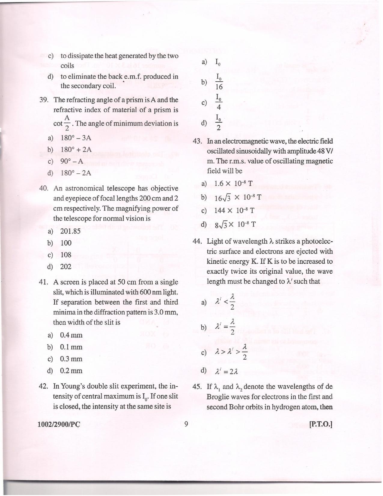 APJEE Physics & Chemistry 2010 Question Paper - Page 8