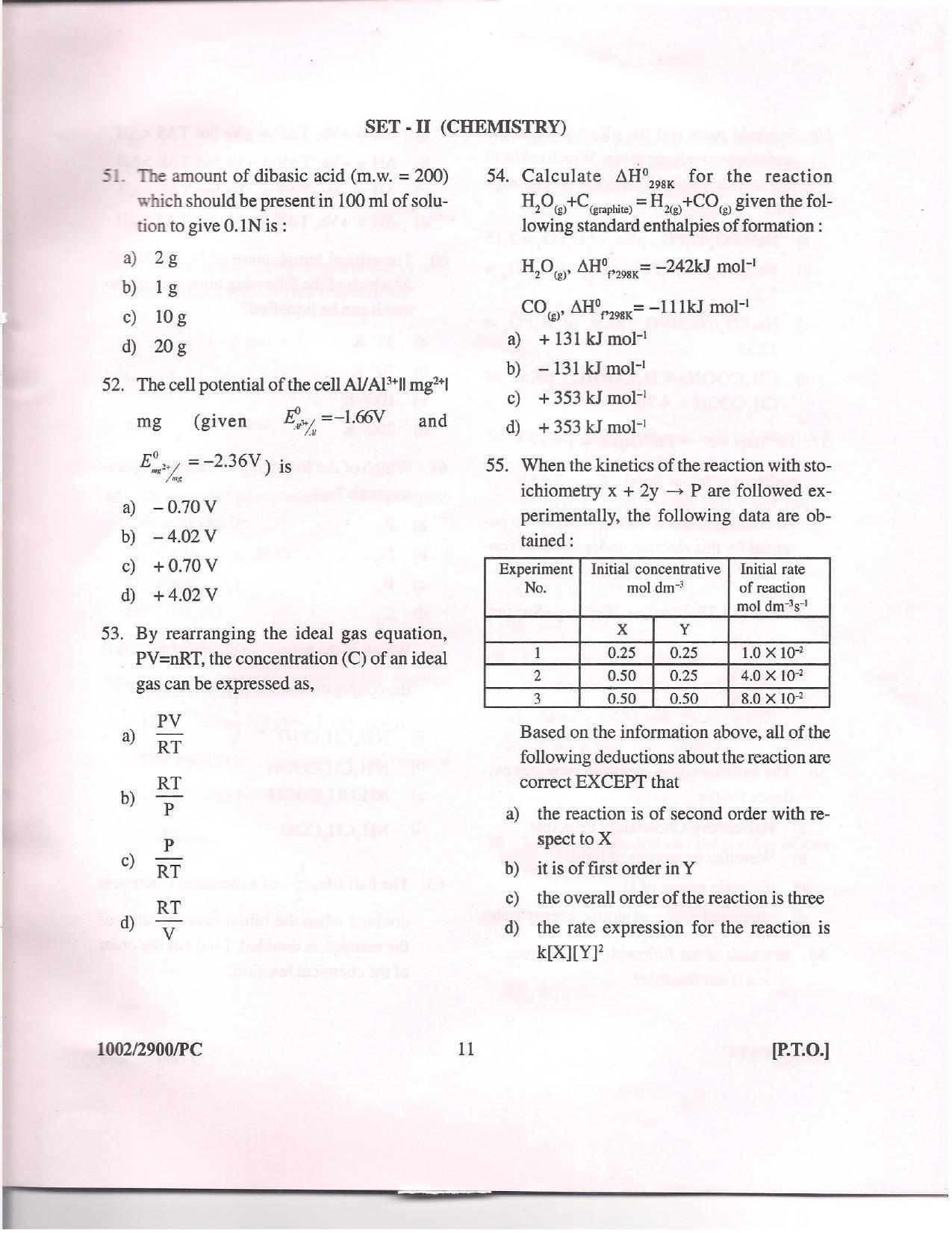 APJEE Physics & Chemistry 2010 Question Paper - Page 10