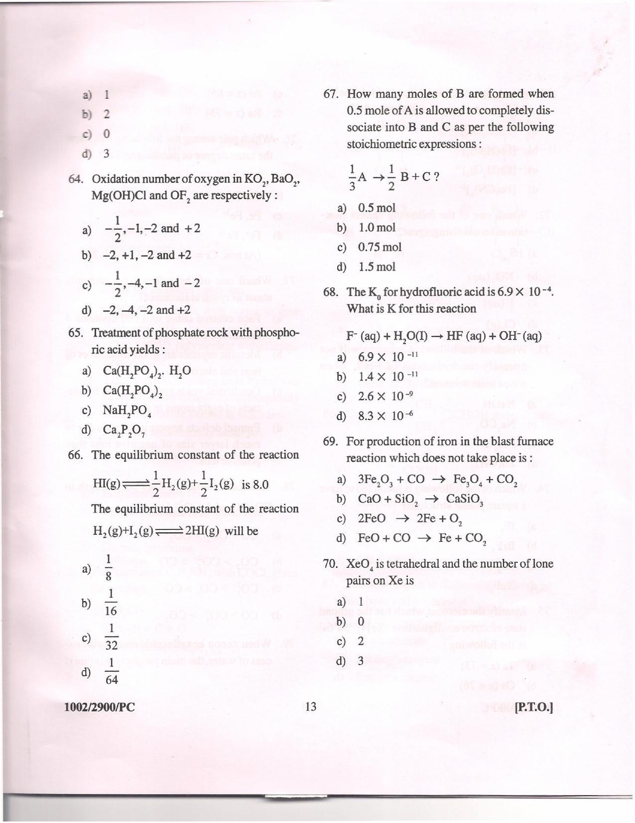 APJEE Physics & Chemistry 2010 Question Paper - Page 12