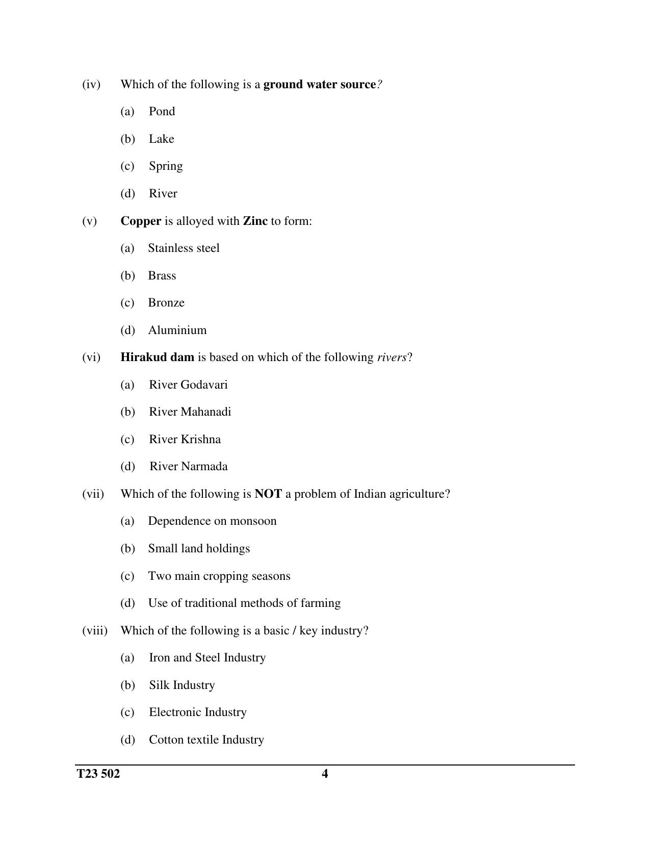 ICSE Class 10 GEOGRAPHY (HCG Paper 2) 2023 Question Paper - Page 4