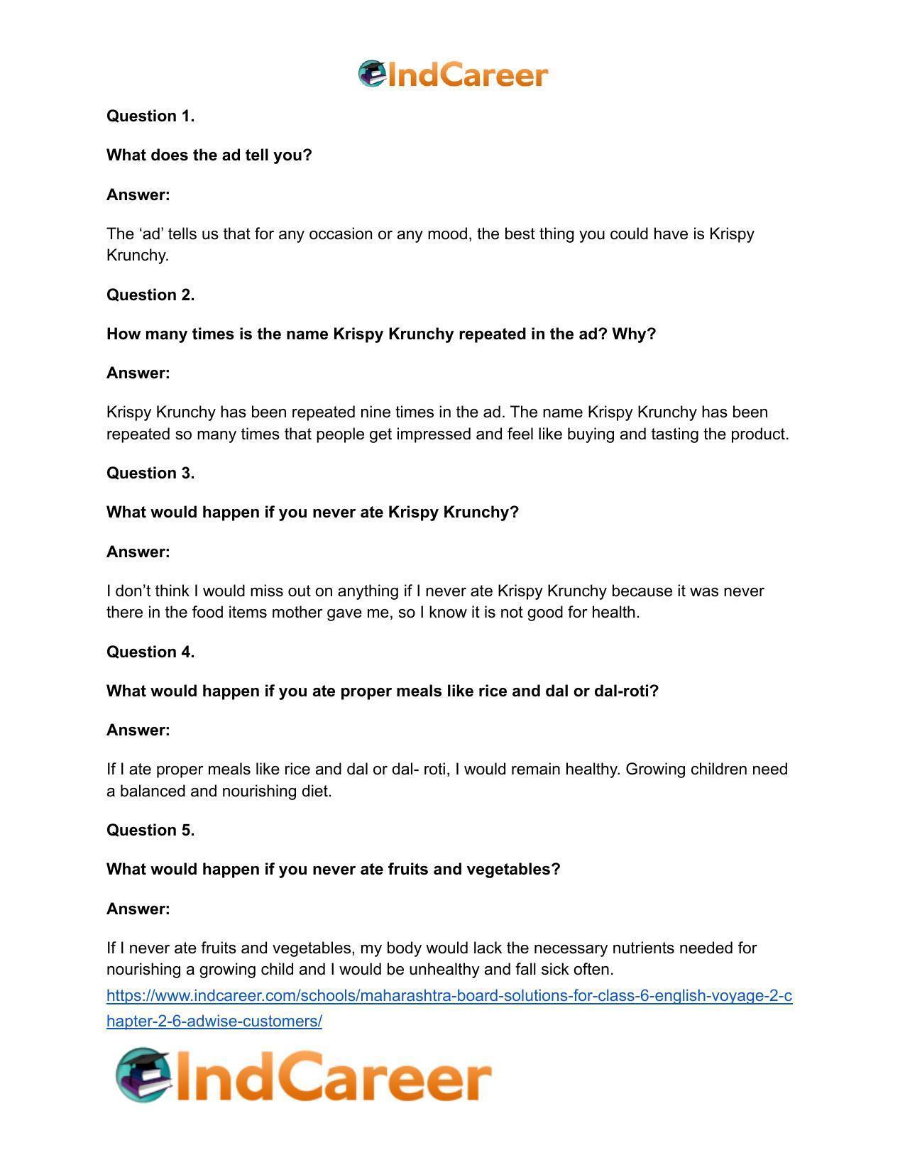 Maharashtra Board Solutions for Class 6- English (Voyage 2): Chapter 2.6- Ad‘wise’ Customers - Page 3
