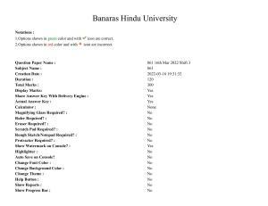 BHU RET Political Science 2021 Question Paper