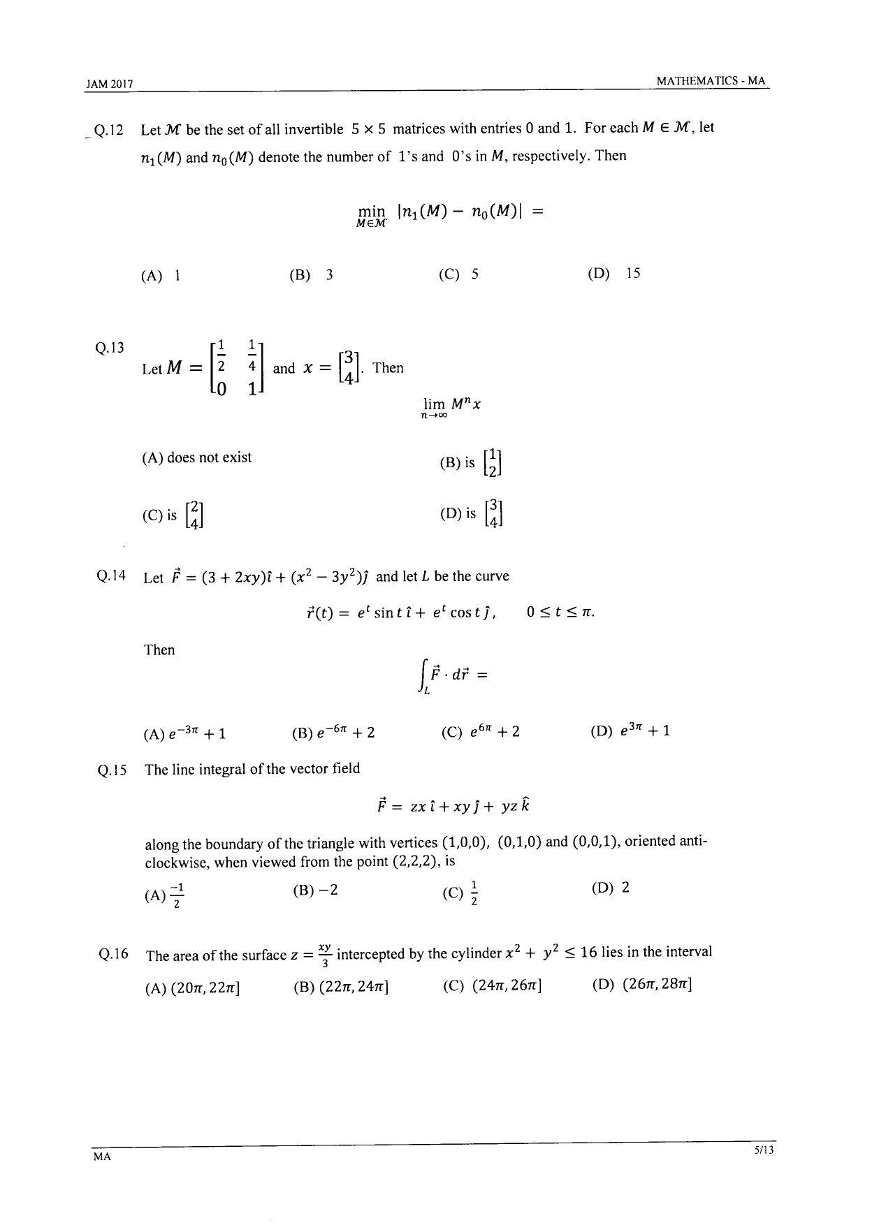 JAM 2017: MA Question Paper - Page 4