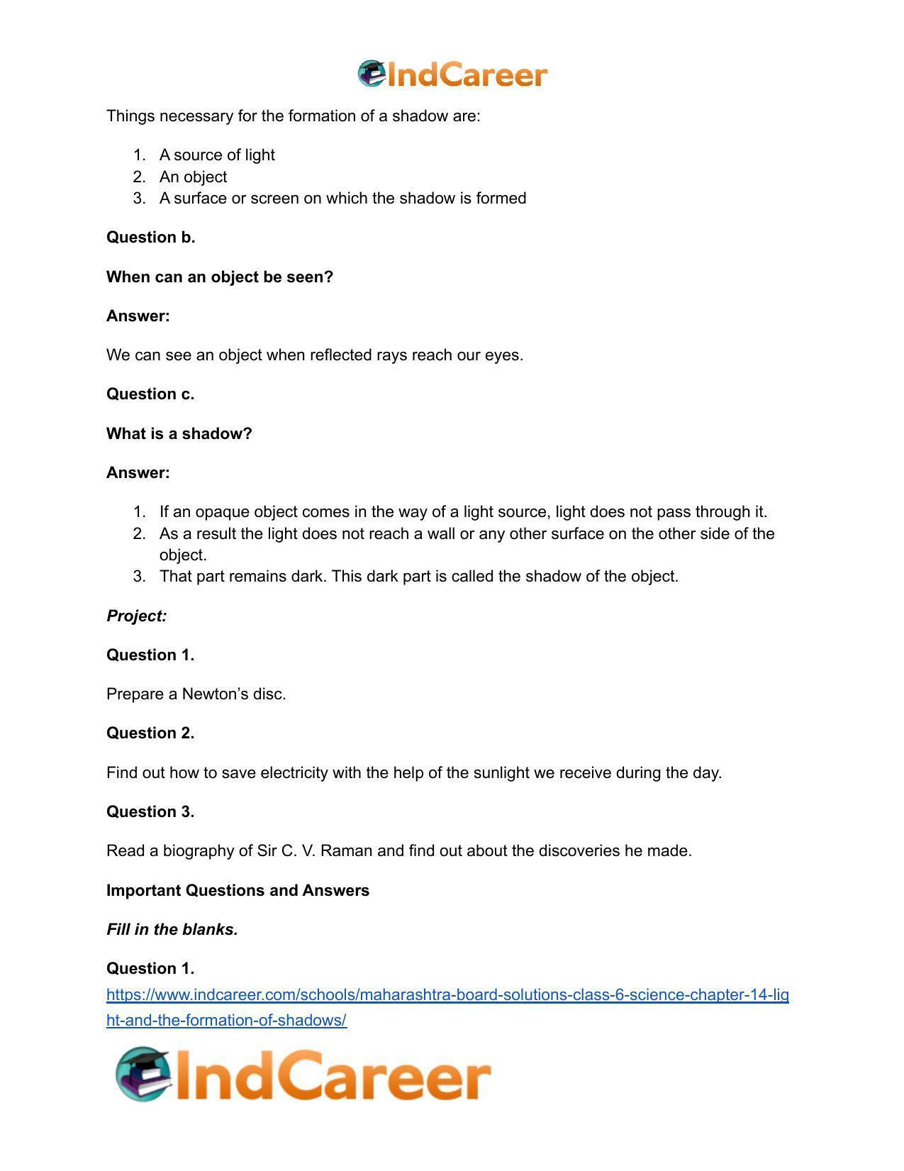 Maharashtra Board Solutions Class 6-Science: Chapter 14- Light and the Formation of Shadows - Page 6