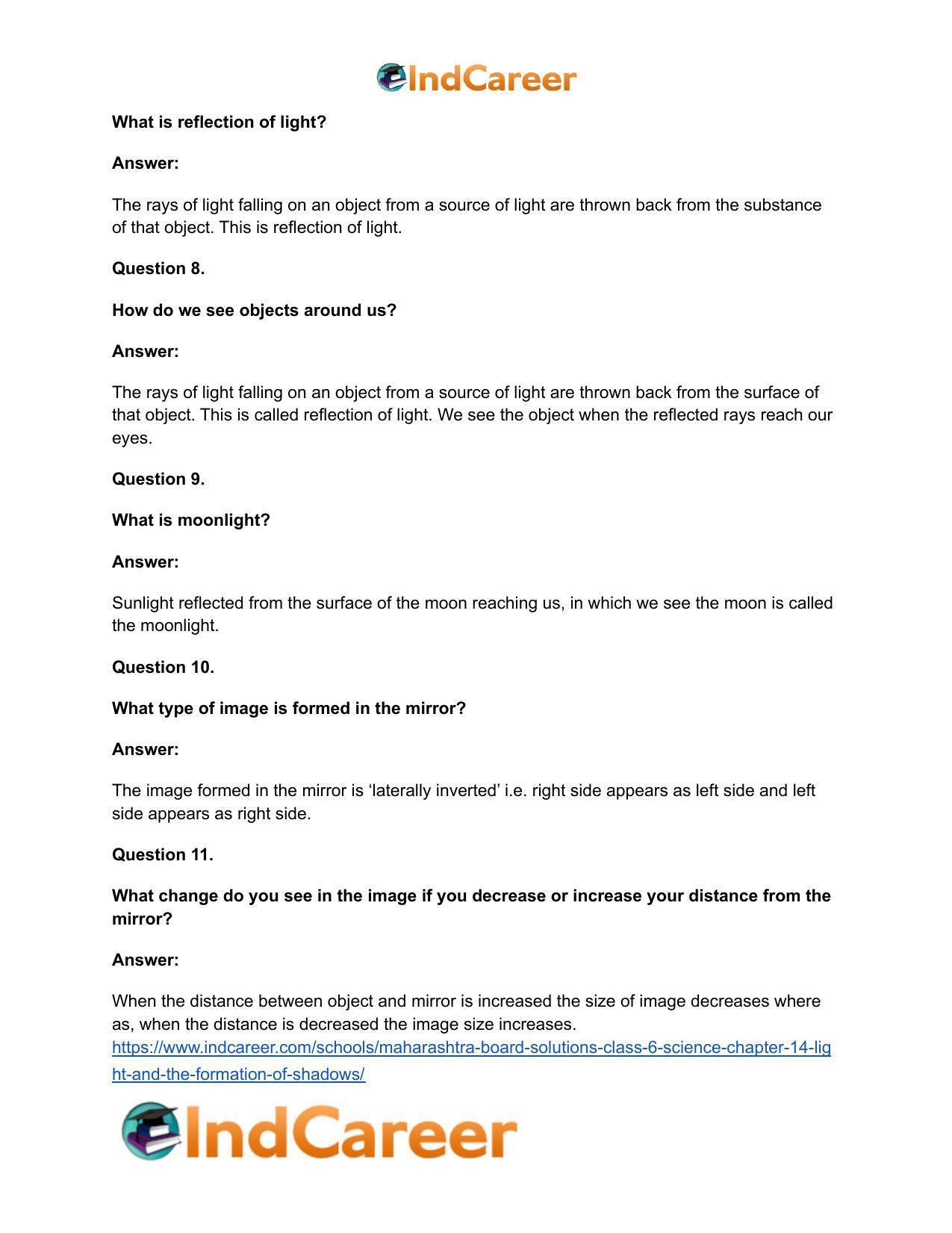 Maharashtra Board Solutions Class 6-Science: Chapter 14- Light and the Formation of Shadows - Page 15
