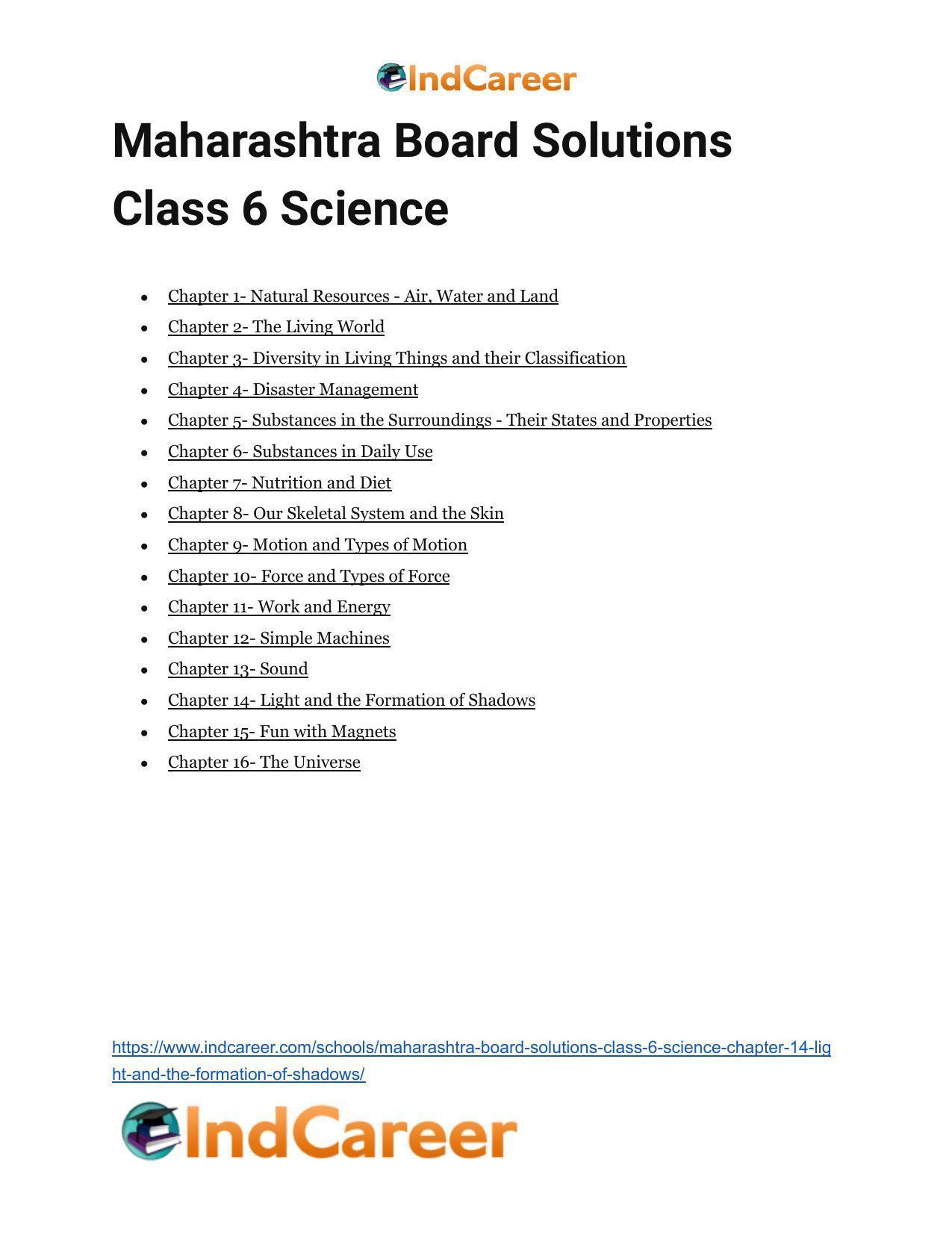 Maharashtra Board Solutions Class 6-Science: Chapter 14- Light and the Formation of Shadows - Page 25