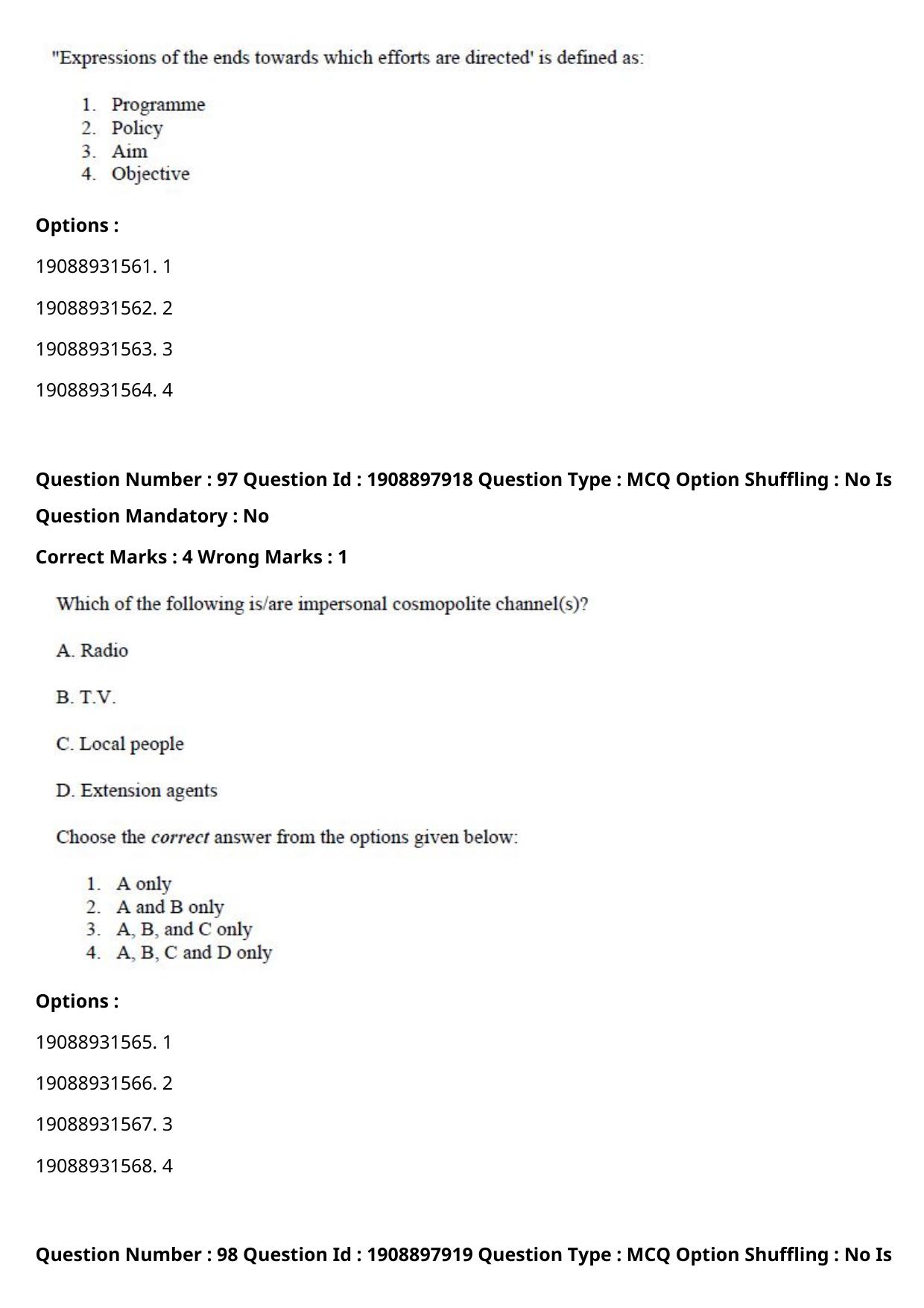 ICAR AIEEA PG 2021 SOCIAL SCIENCES Question Paper - Page 60