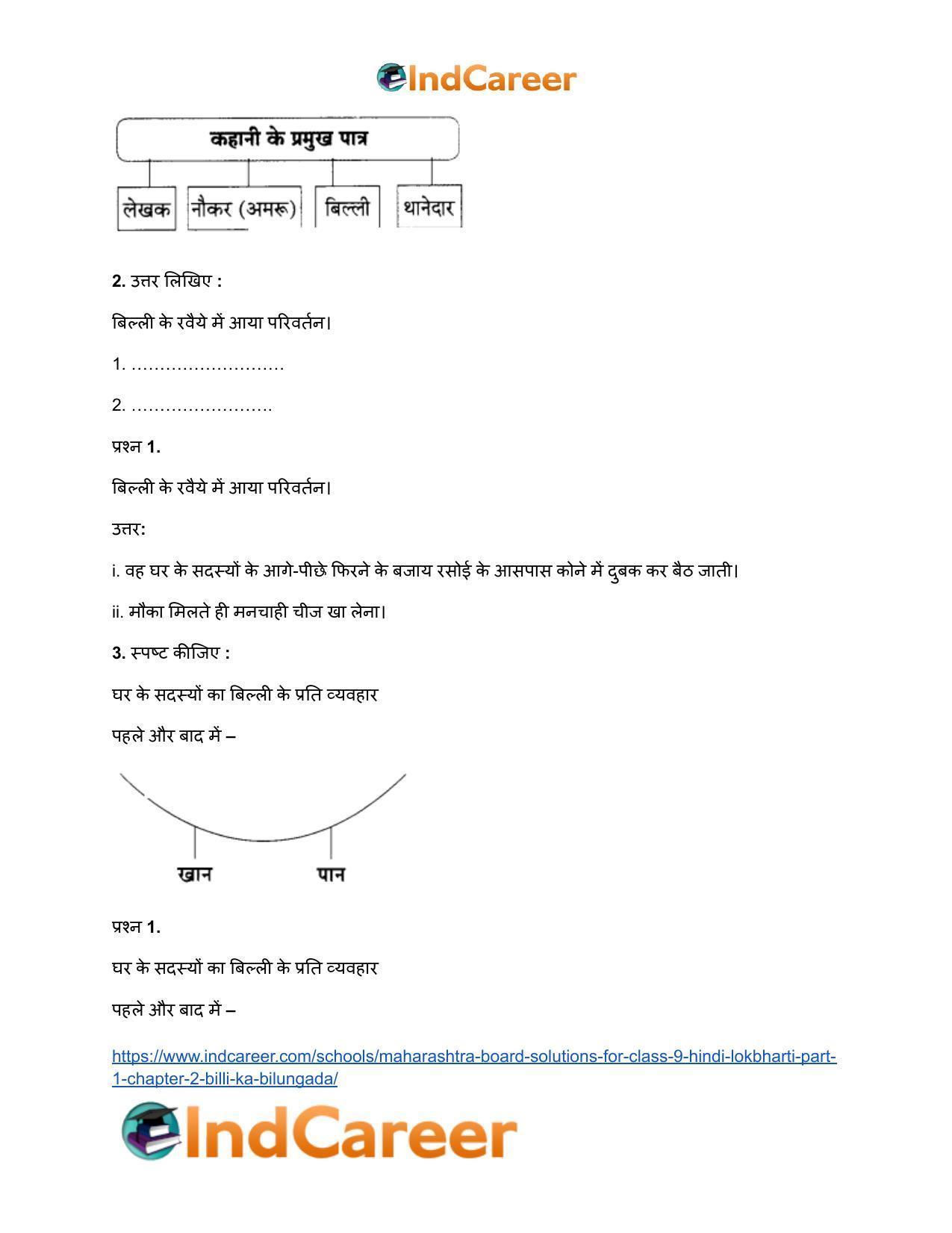 Maharashtra Board Solutions for Class 9- Hindi Lokbharti (Part 1): Chapter 2- बिल्ली का बिलुंगड़ा - Page 5