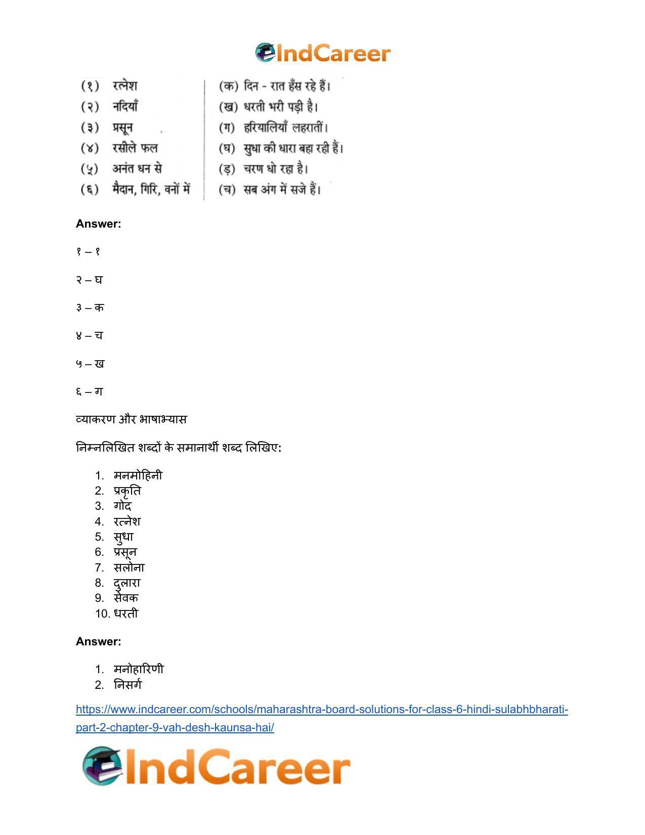 Maharashtra Board Solutions for Class 6- Hindi Sulabhbharati (Part 2): Chapter 9- वह देश कौन-सा है? - Page 12