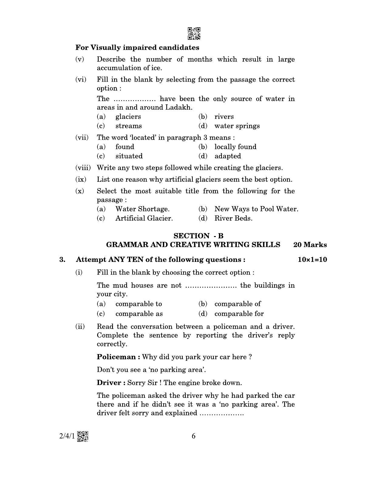CBSE Class 10 2-4-1_English Language And Literature 2023 Question Paper - Page 6