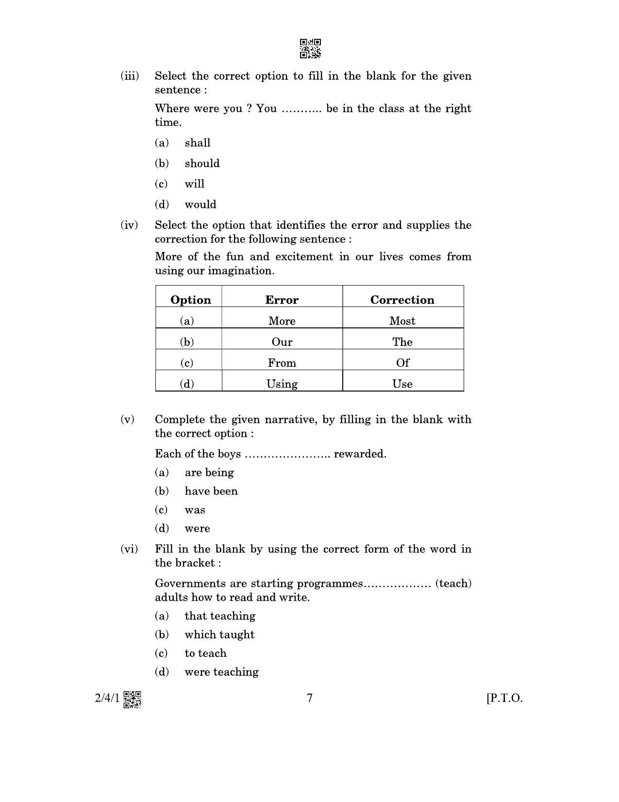 CBSE Class 10 2-4-1_English Language And Literature 2023 Question Paper - Page 7
