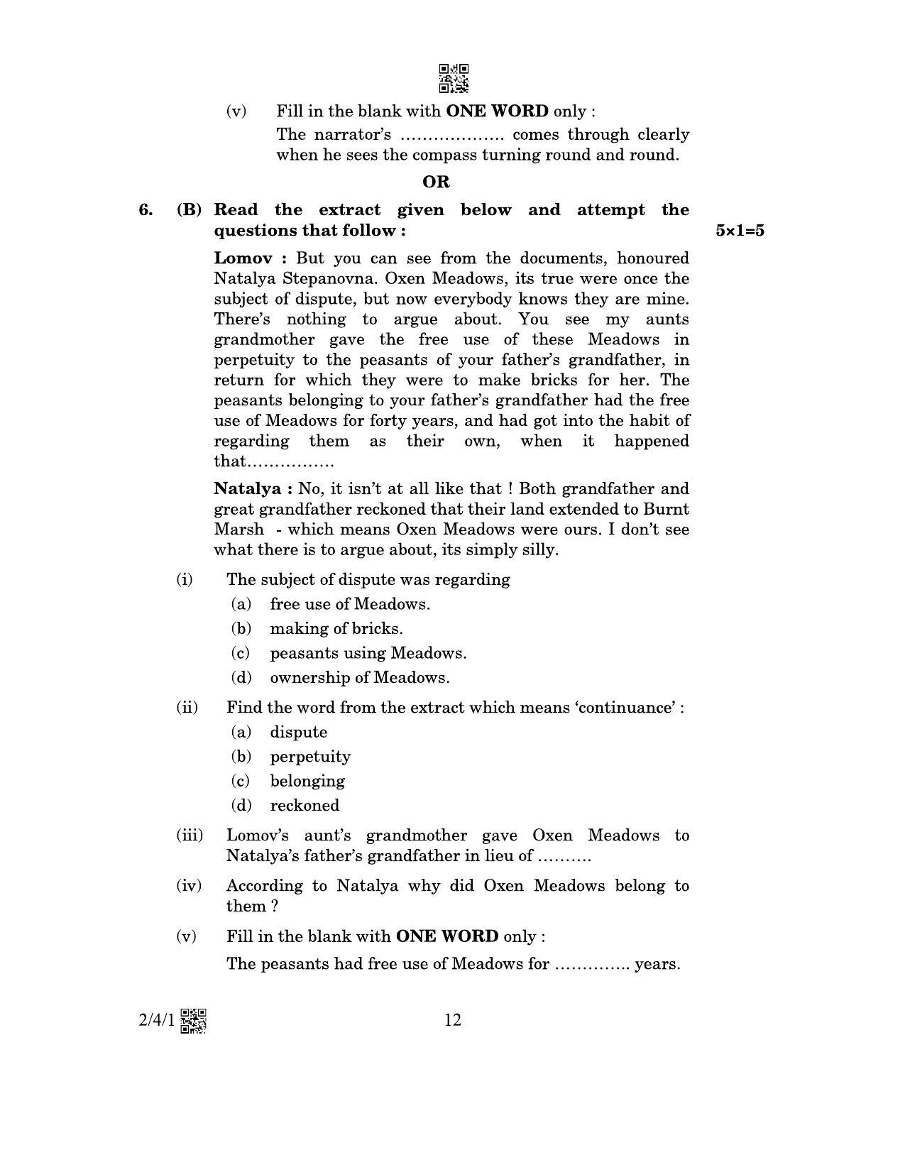 CBSE Class 10 2-4-1_English Language And Literature 2023 Question Paper - Page 12