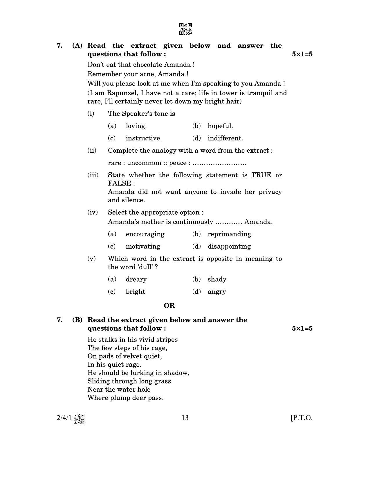 CBSE Class 10 2-4-1_English Language And Literature 2023 Question Paper - Page 13