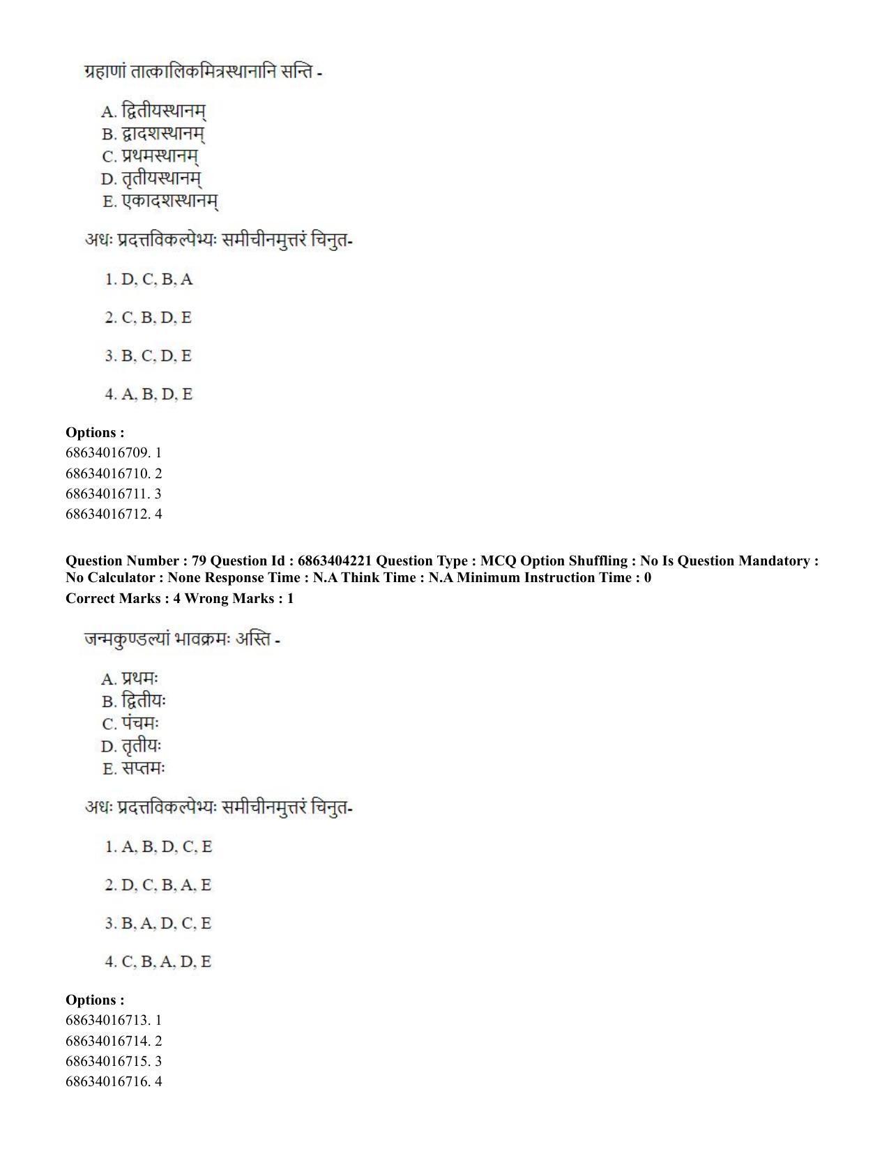 CUET PG 2023: ACQP11 – Jyotish -Falit (BHU) (English) - Shift 1 (05-06-2023) Question Paper - Page 115