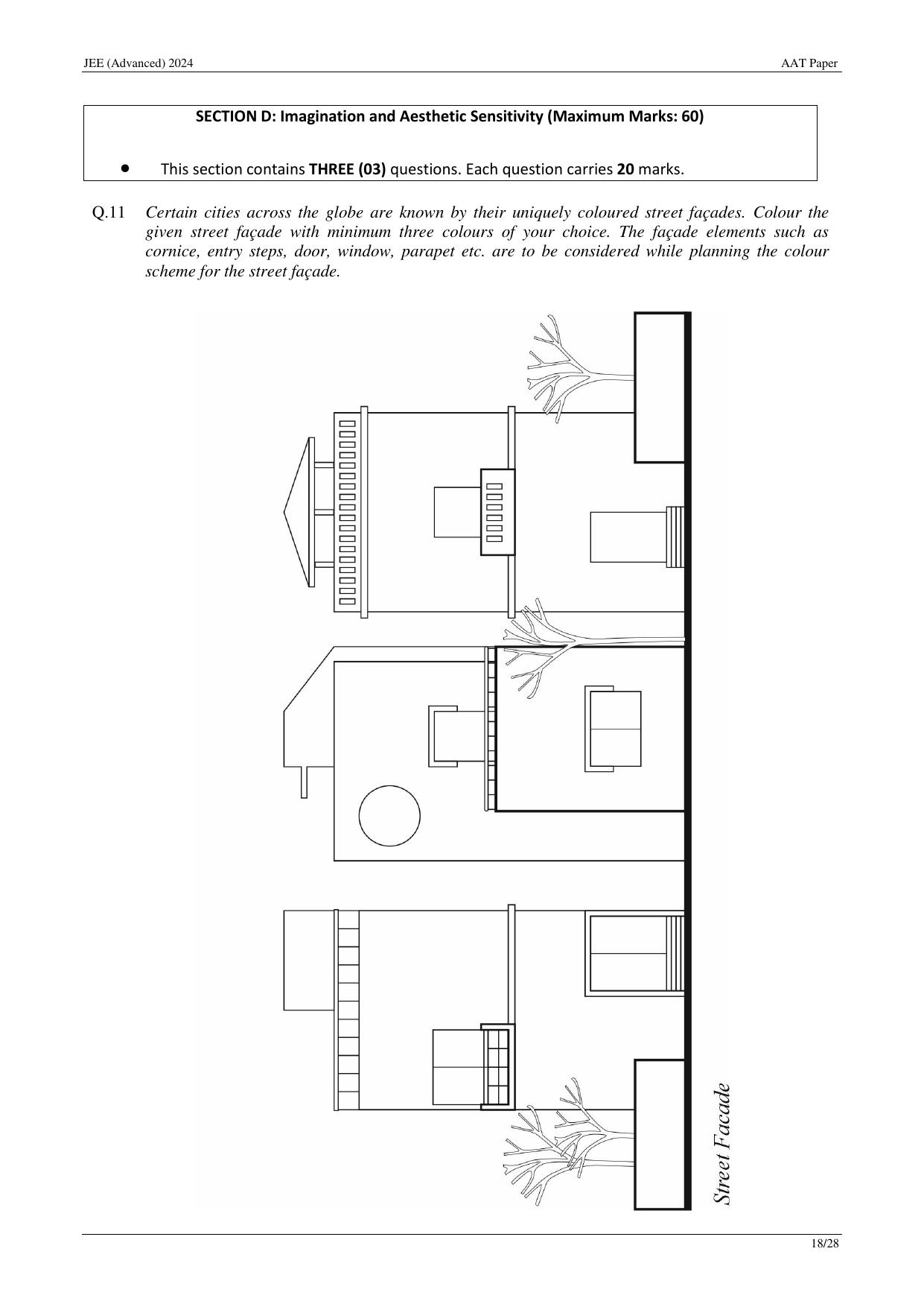 JEE Advanced AAT 2024 Question Paper - Page 18