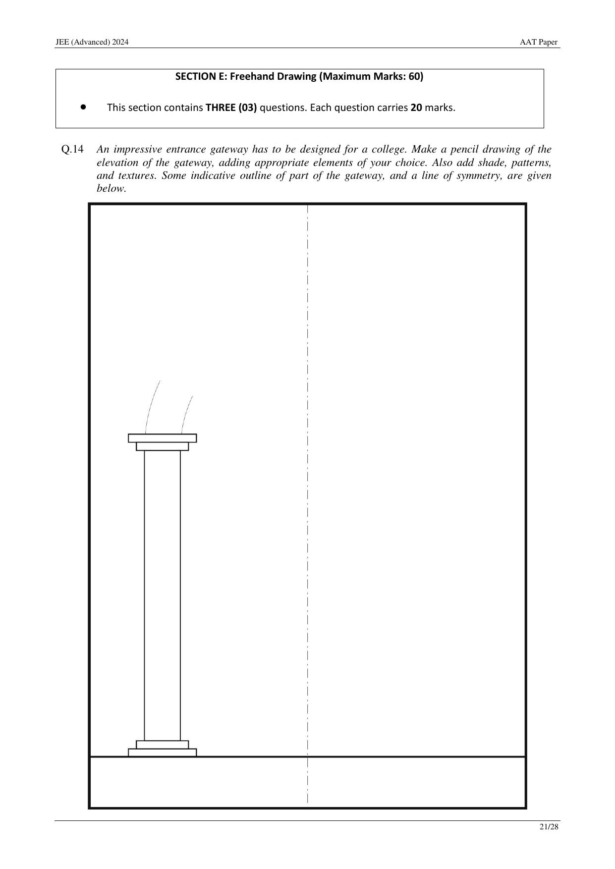 JEE Advanced AAT 2024 Question Paper - Page 21