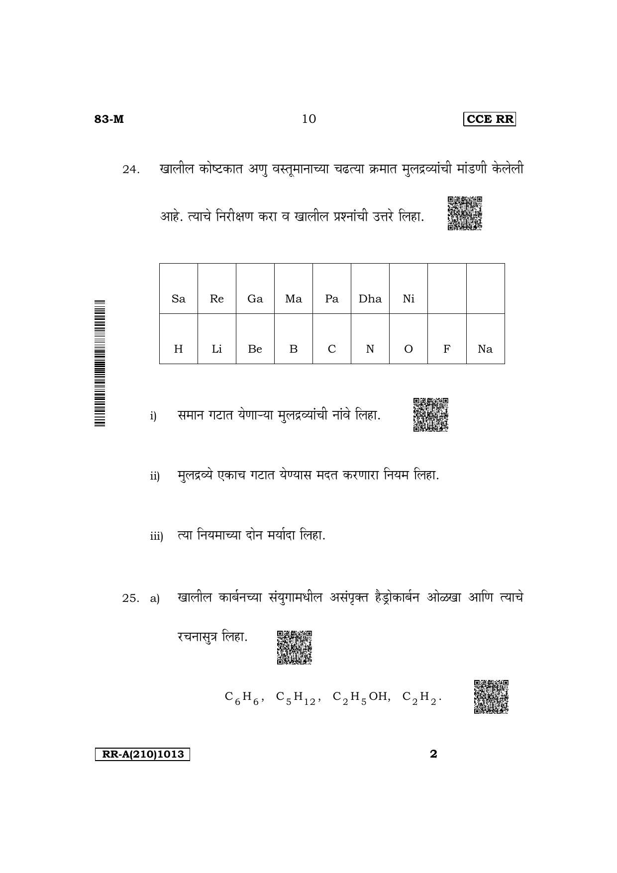 Karnataka SSLC Science (Marathi Medium) Supplementary Exam Question Paper 2023 (A Version) - Page 10