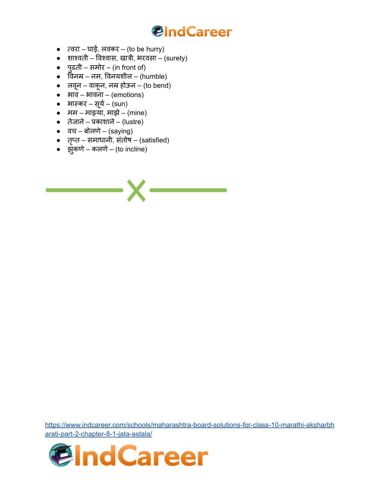 Maharashtra Board Solutions for Class 10- Marathi Aksharbharati (Part- 2): Chapter 8.1- जाता अस्ताला - Page 8