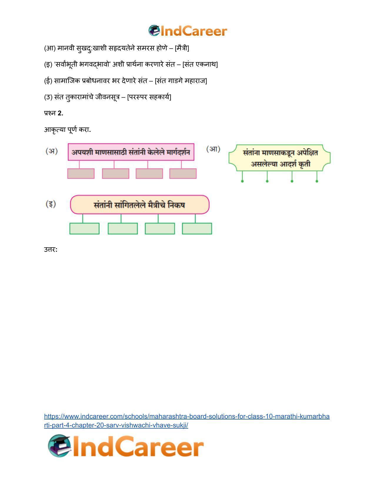 Maharashtra Board Solutions for Class 10- Marathi Kumarbharti (Part- 4): Chapter 20- सर्व विश्वचि व्हावे सुखी - Page 3