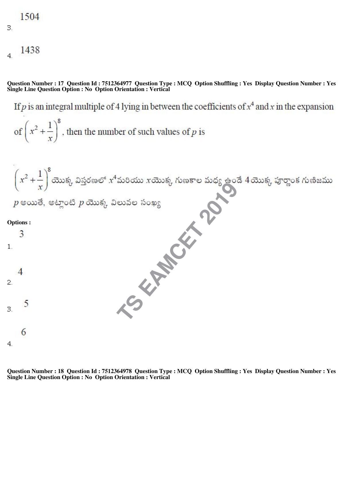 TS EAMCET 2019 Engineering Question Paper with Key (6 May 2019 Forenoon) - Page 12