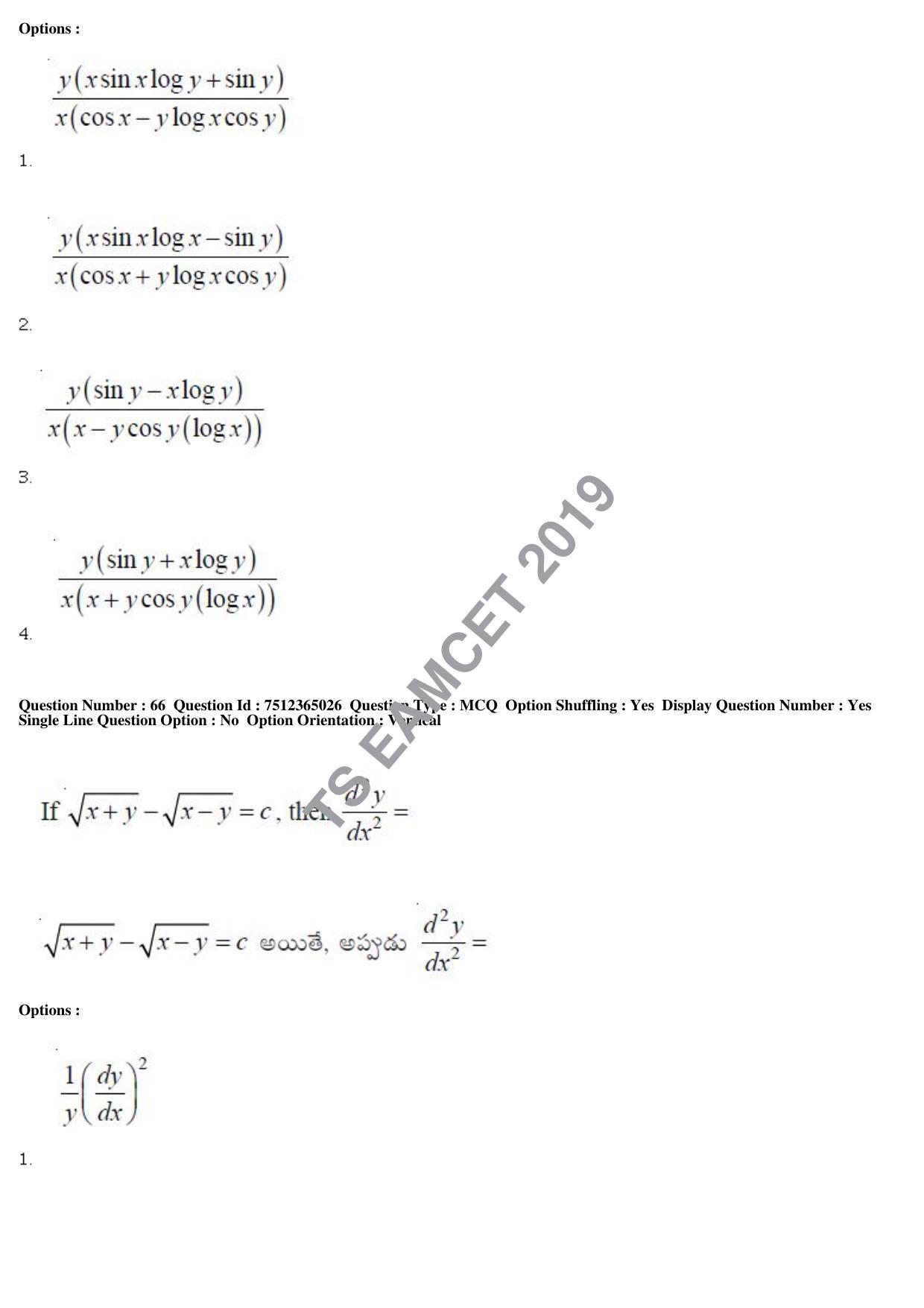 TS EAMCET 2019 Engineering Question Paper with Key (6 May 2019 Forenoon) - Page 45