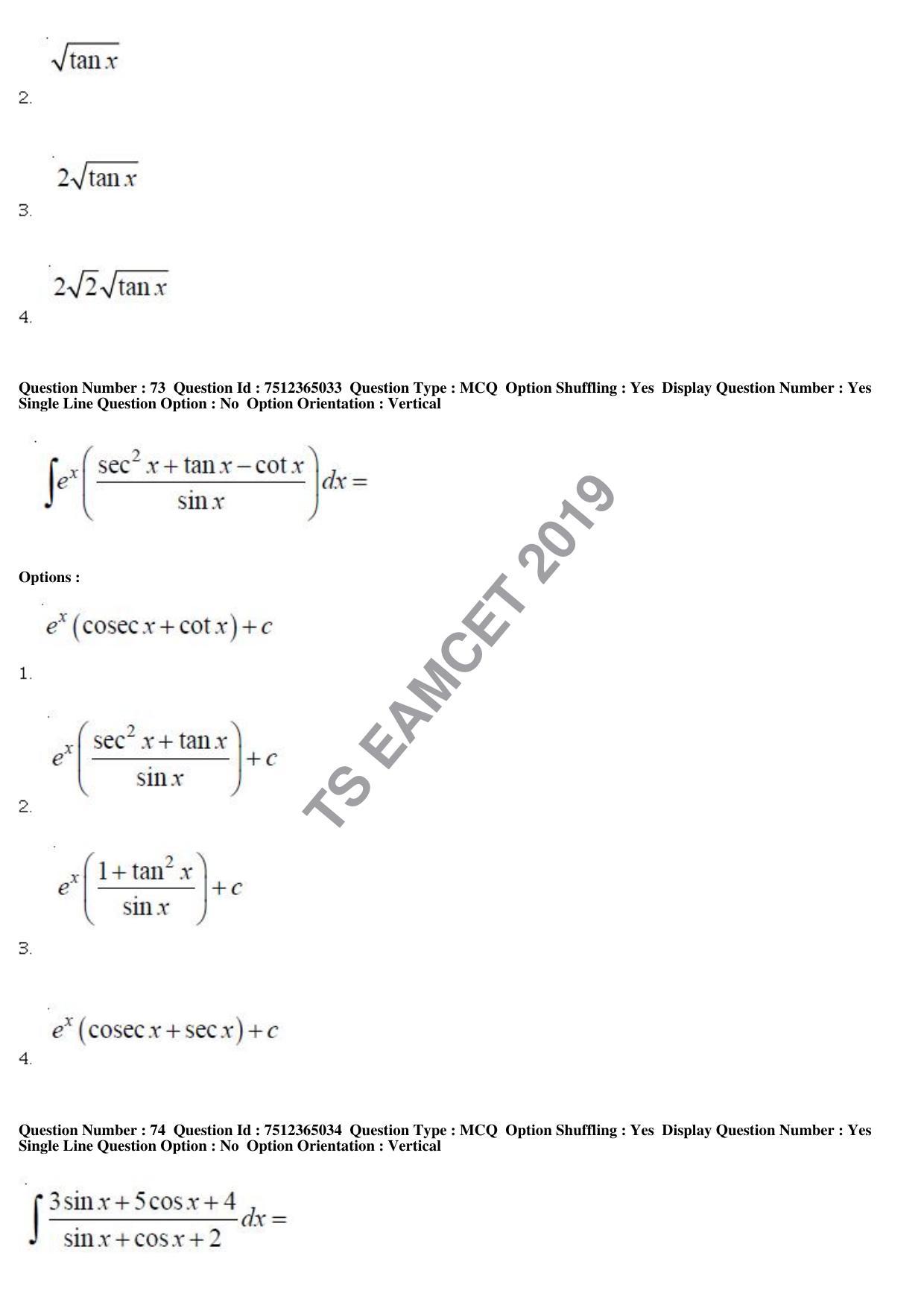 TS EAMCET 2019 Engineering Question Paper with Key (6 May 2019 Forenoon) - Page 50