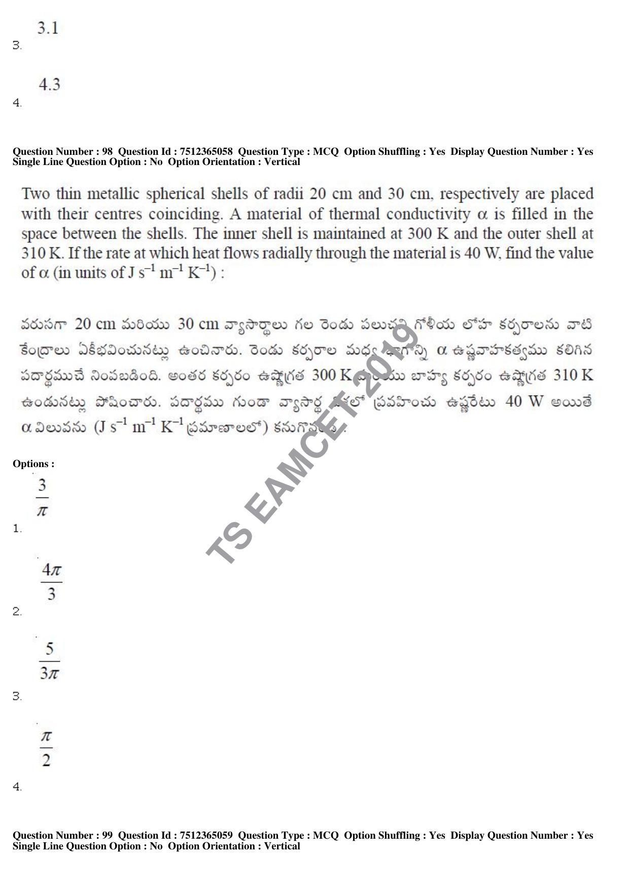 TS EAMCET 2019 Engineering Question Paper with Key (6 May 2019 Forenoon) - Page 68