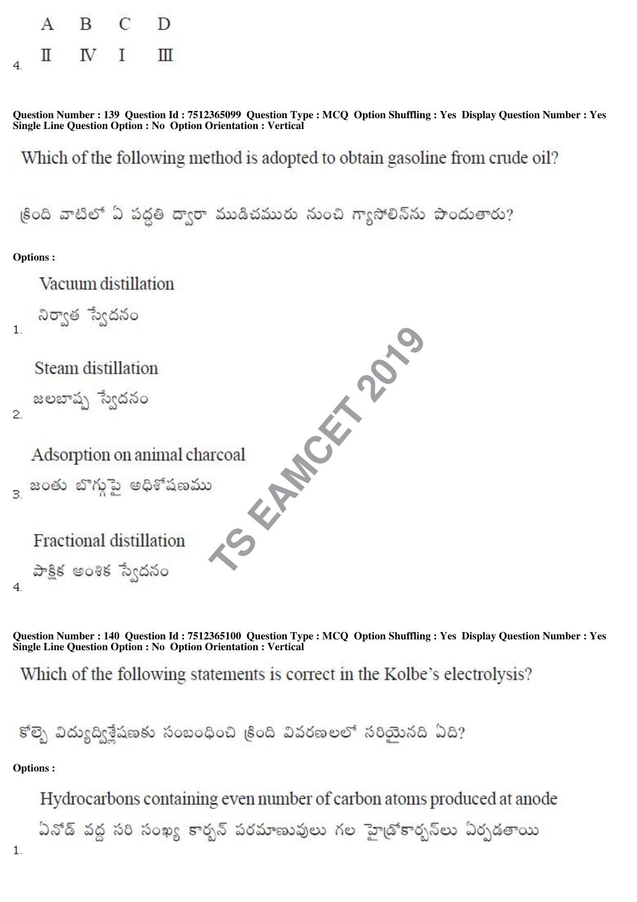 TS EAMCET 2019 Engineering Question Paper with Key (6 May 2019 Forenoon) - Page 99