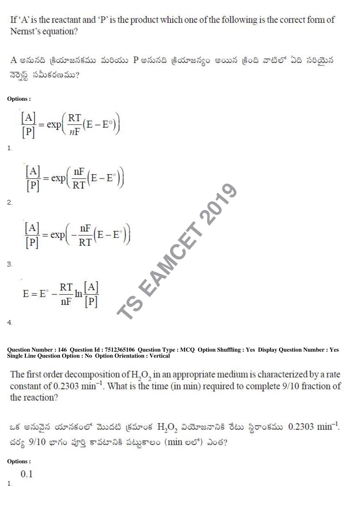 TS EAMCET 2019 Engineering Question Paper with Key (6 May 2019 Forenoon) - Page 103