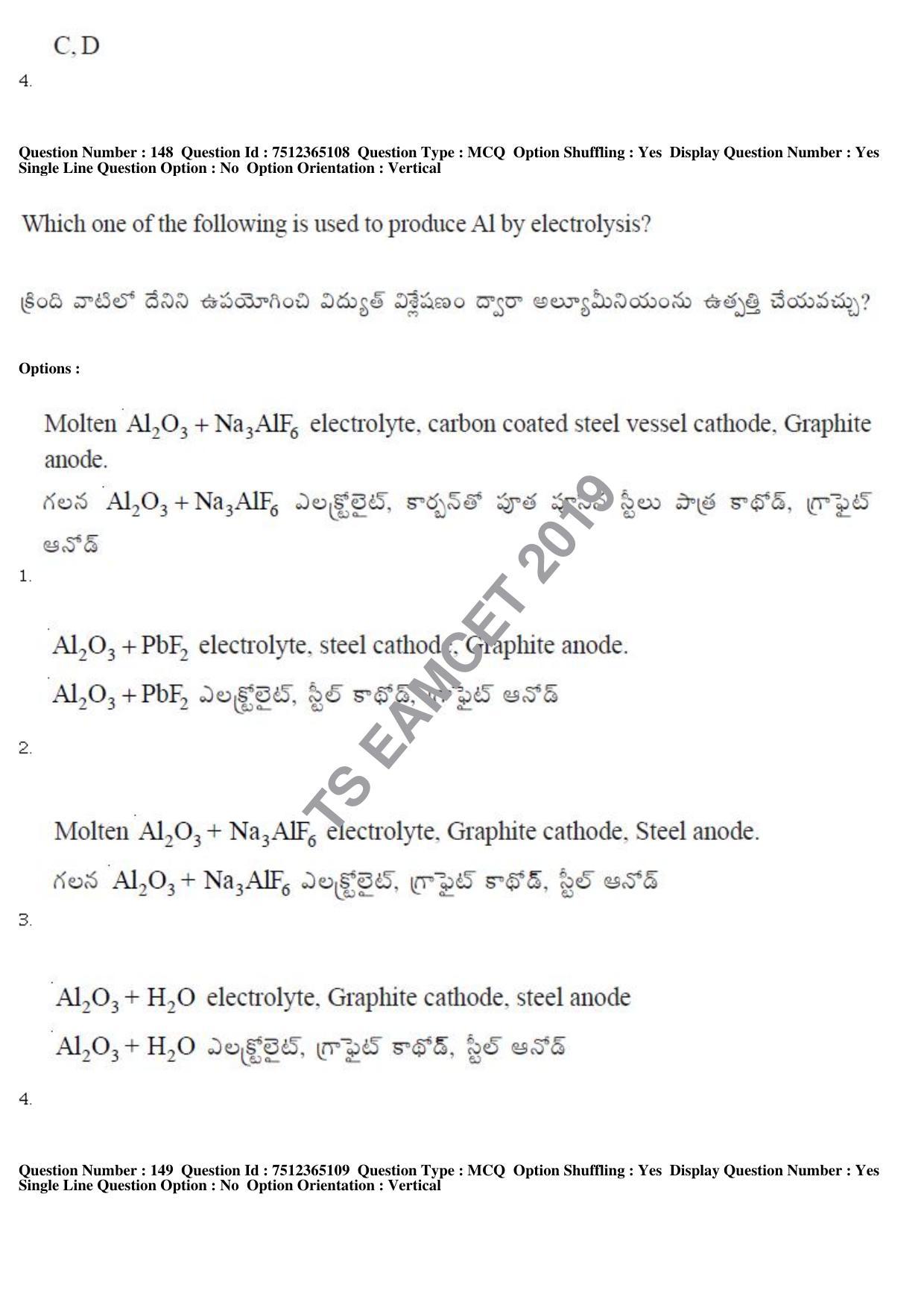 TS EAMCET 2019 Engineering Question Paper with Key (6 May 2019 Forenoon) - Page 105