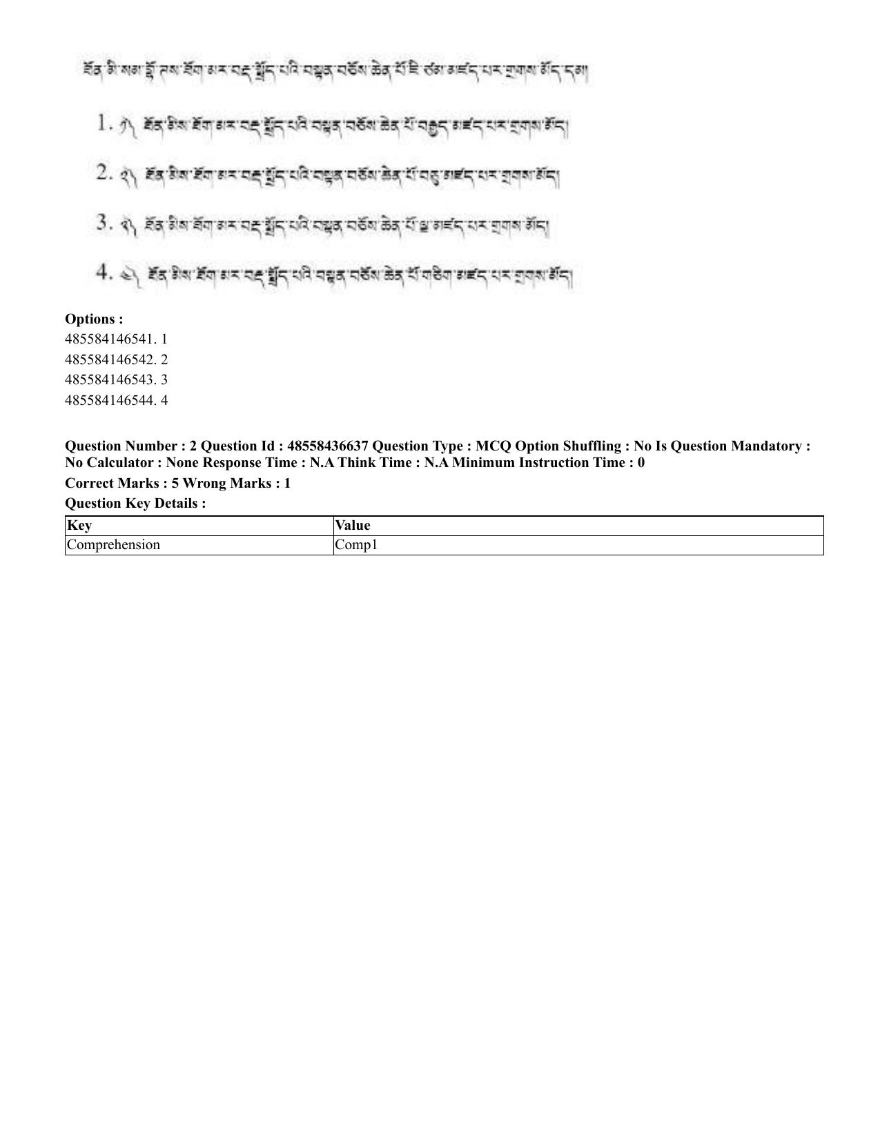 CUET 2023 English Tibetan Shift 3 Question Papers  - Page 3