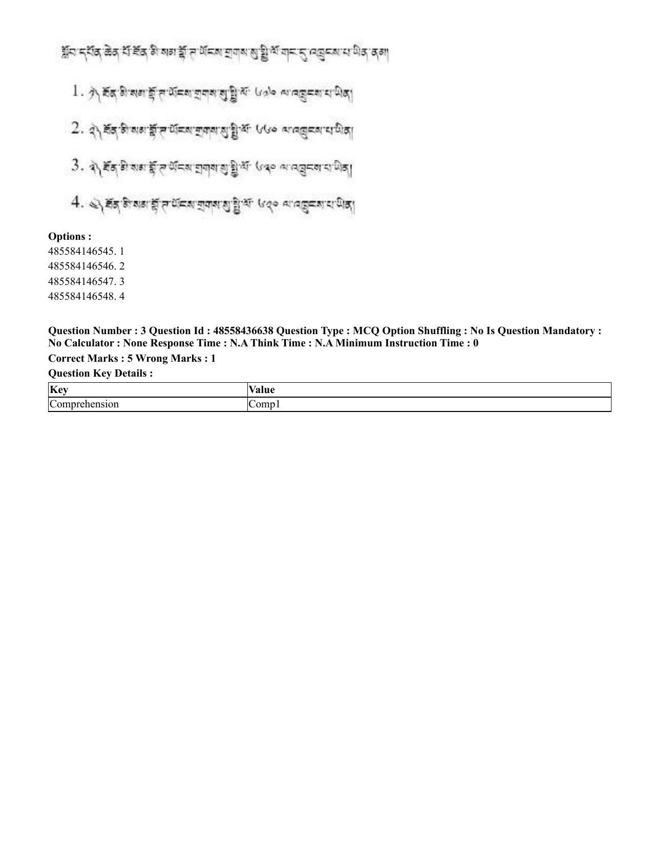 CUET 2023 English Tibetan Shift 3 Question Papers  - Page 5