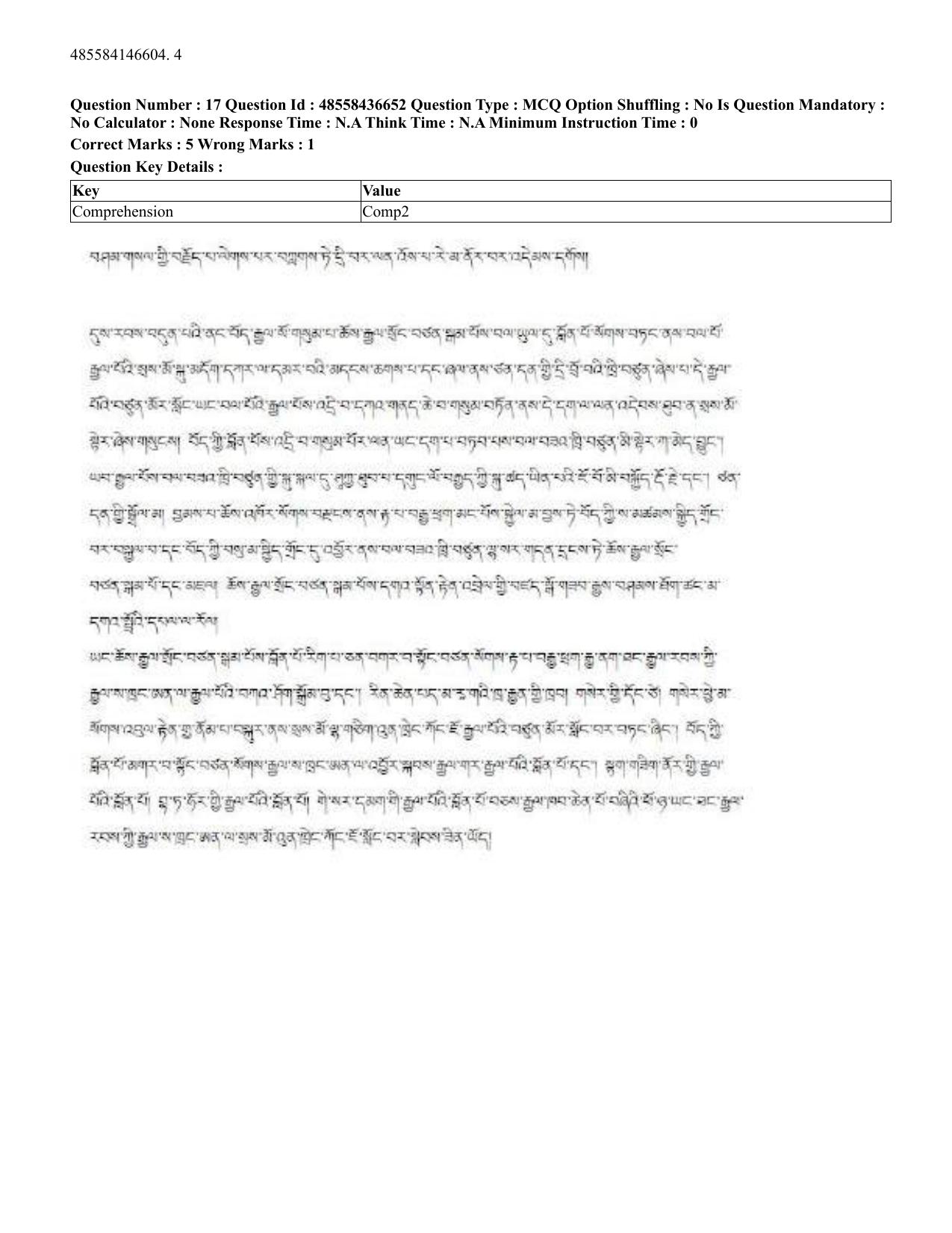 CUET 2023 English Tibetan Shift 3 Question Papers  - Page 29