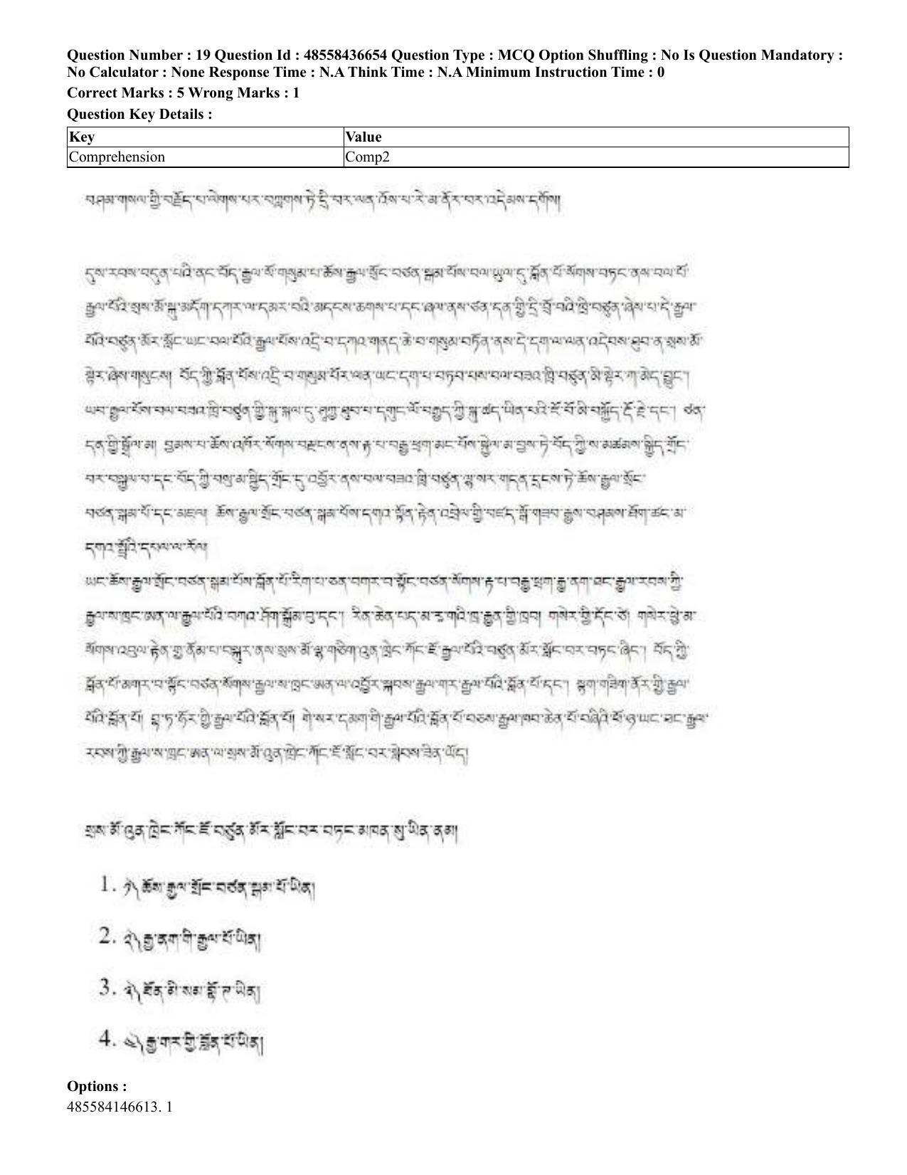 CUET 2023 English Tibetan Shift 3 Question Papers  - Page 32