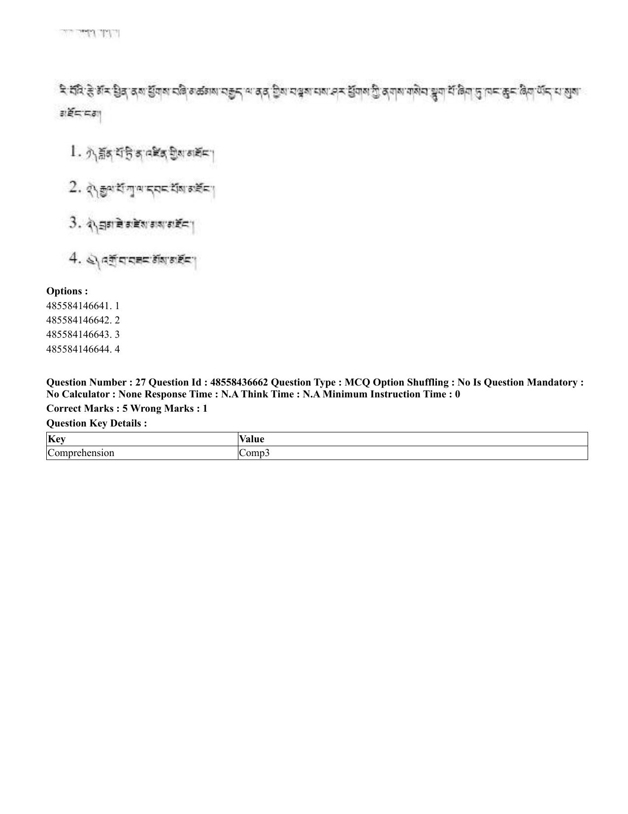 CUET 2023 English Tibetan Shift 3 Question Papers  - Page 52