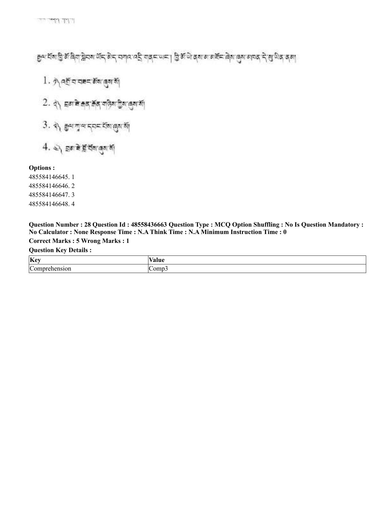 CUET 2023 English Tibetan Shift 3 Question Papers  - Page 55