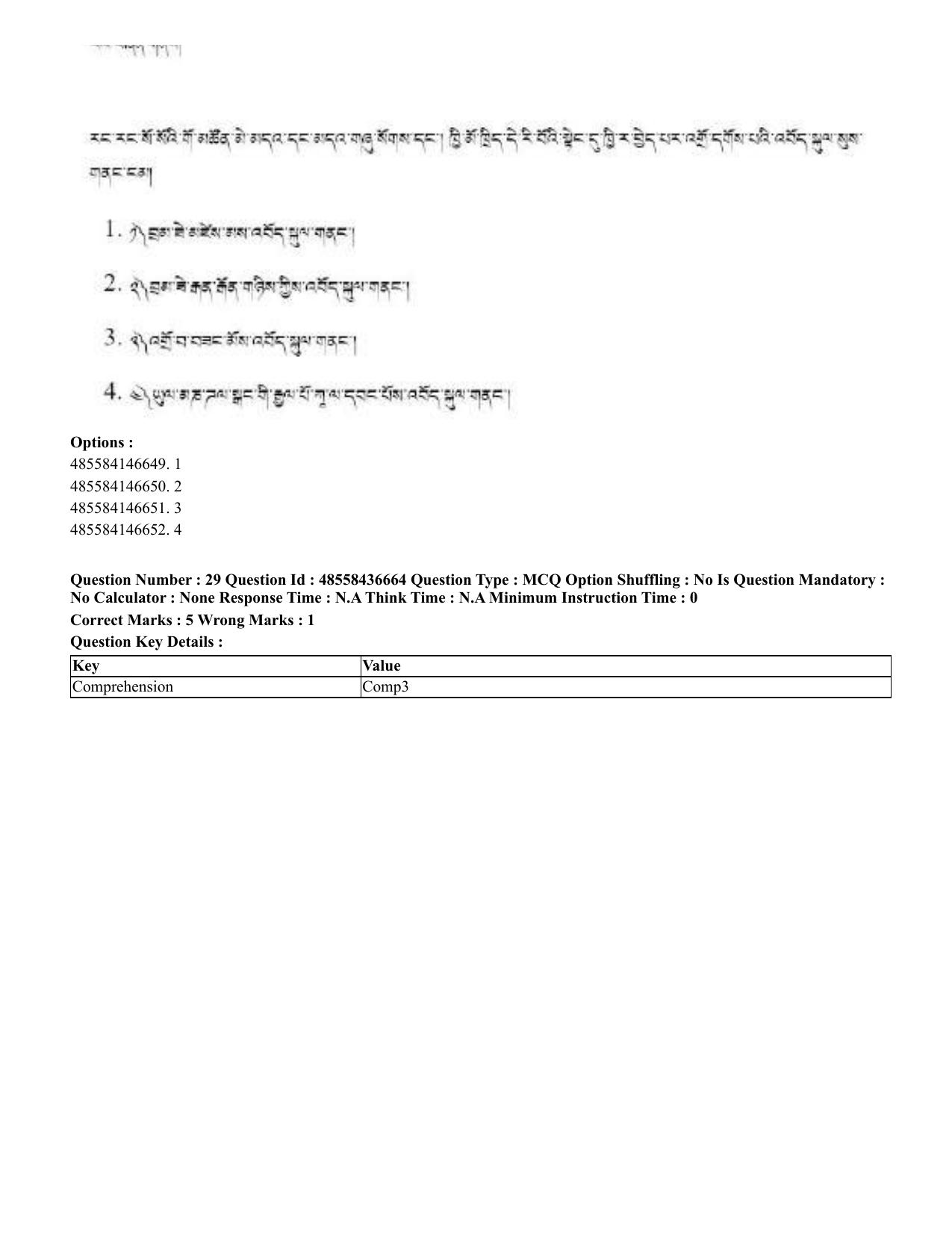 CUET 2023 English Tibetan Shift 3 Question Papers  - Page 58