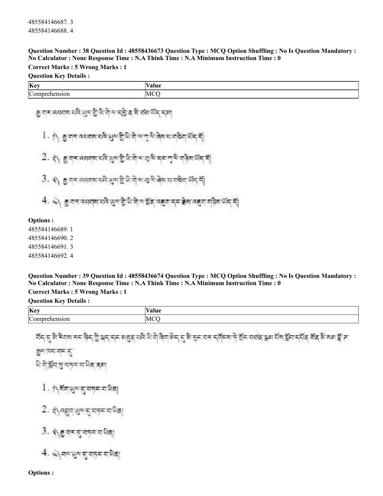 CUET 2023 English Tibetan Shift 3 Question Papers  - Page 68