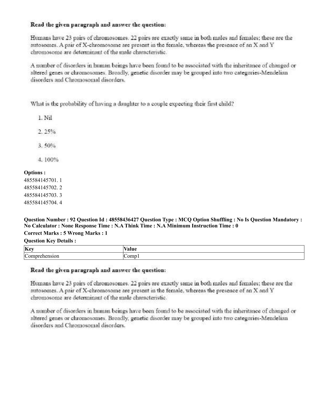 CUET 2023 English Tibetan Shift 3 Question Papers  - Page 101