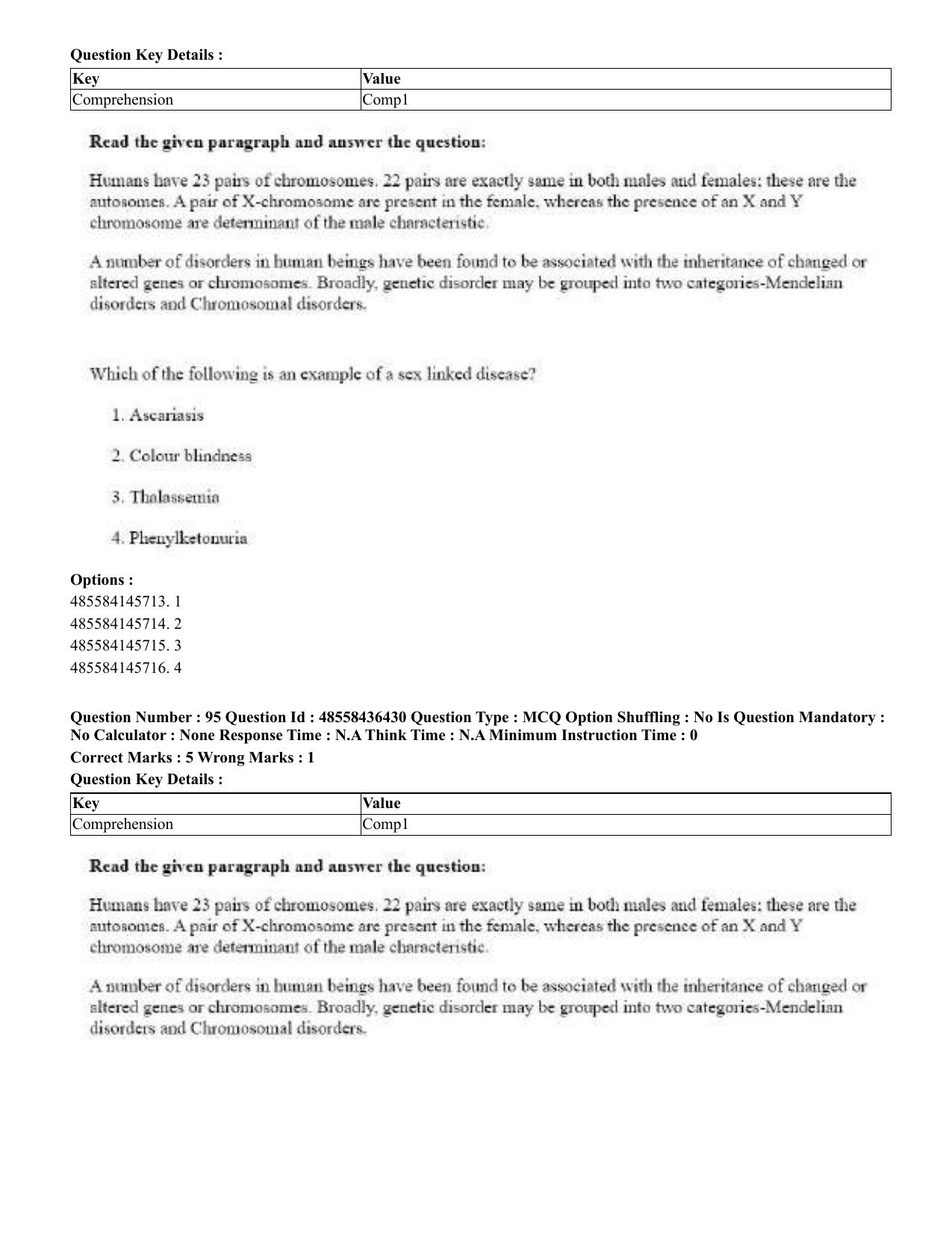 CUET 2023 English Tibetan Shift 3 Question Papers  - Page 103