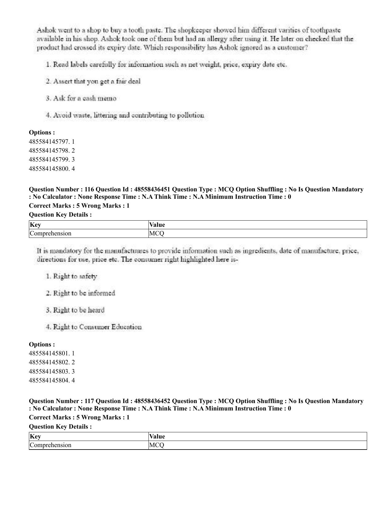 CUET 2023 English Tibetan Shift 3 Question Papers  - Page 117