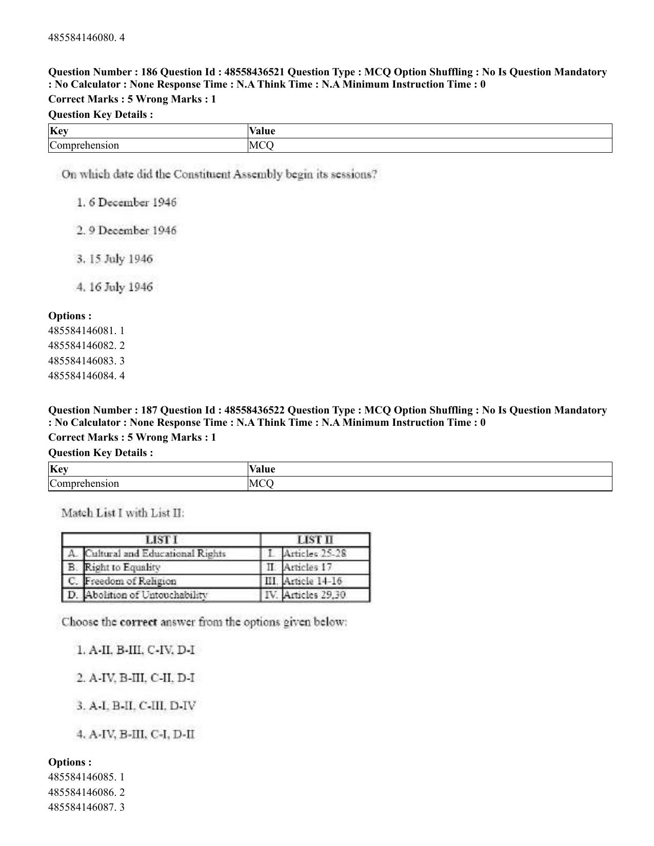 CUET 2023 English Tibetan Shift 3 Question Papers  - Page 159