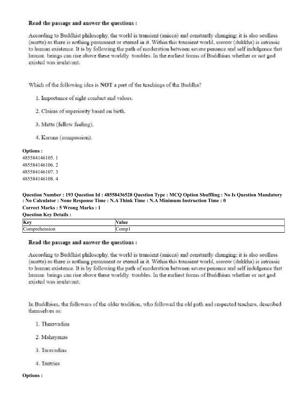 CUET 2023 English Tibetan Shift 3 Question Papers  - Page 163